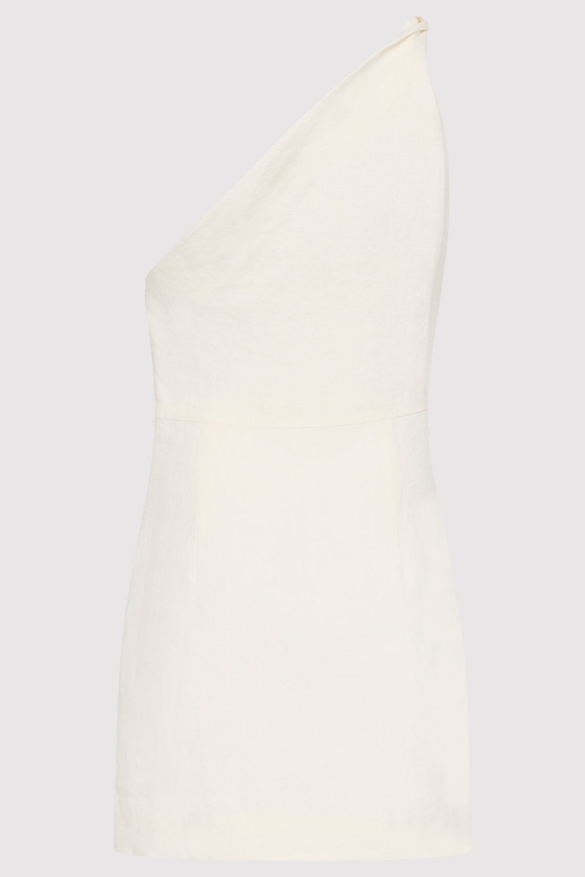 Twisted Linen Mini Dress - Ivory - 6