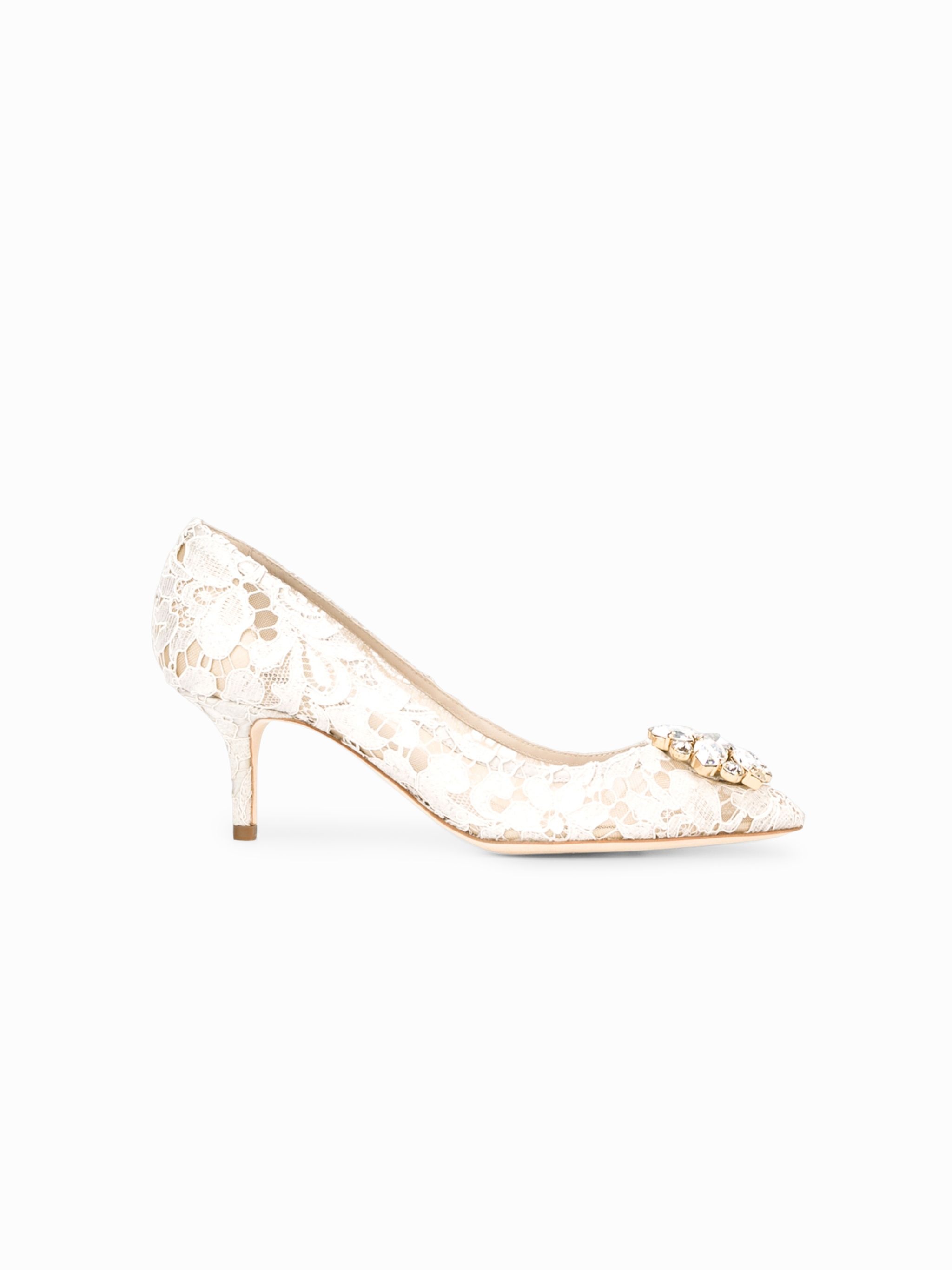 Taormina-lace crystal-embellished pumps - 3