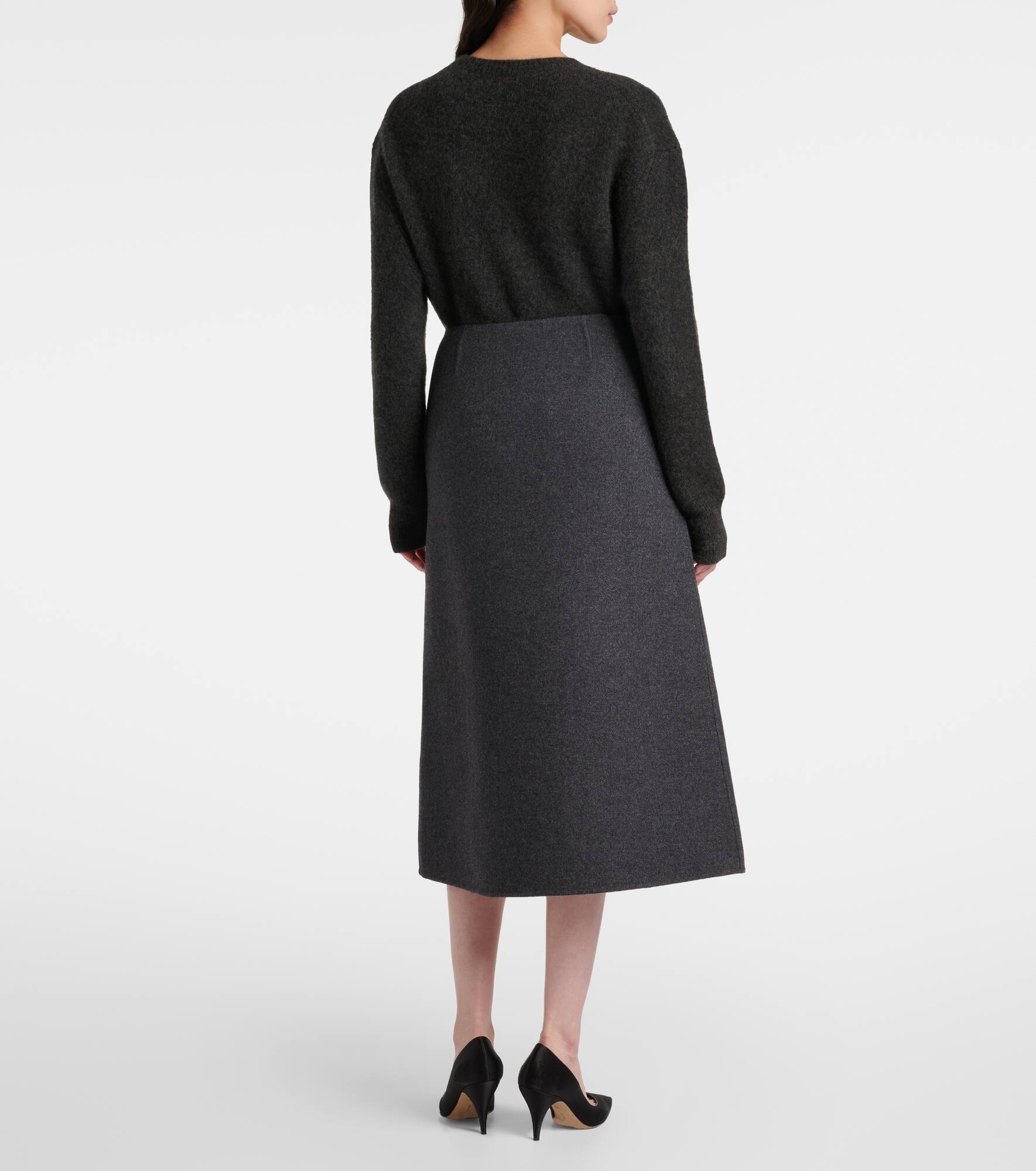 Lison wool-blend midi skirt - 3