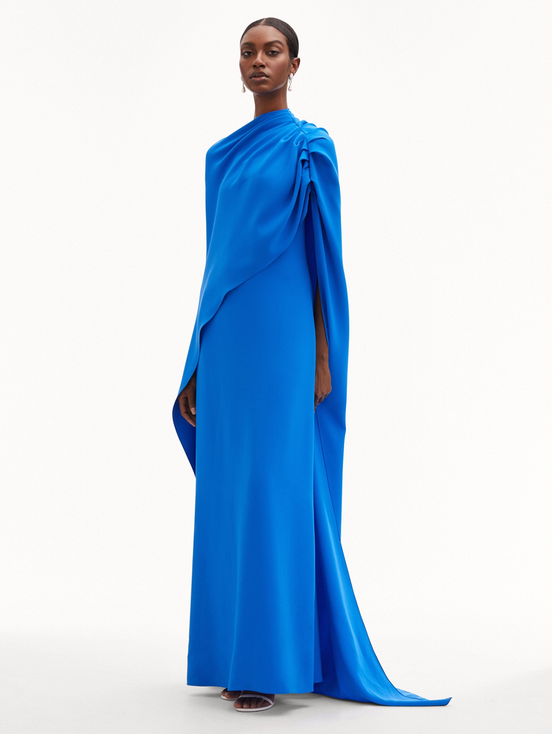 DRAPED-DETAIL GEORGETTE CAFTAN - 4