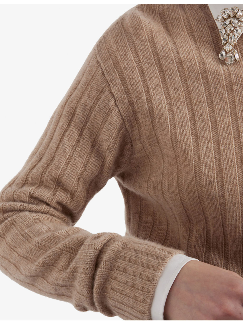 Round-Neck Ribbed Cashmere Jumper - 5