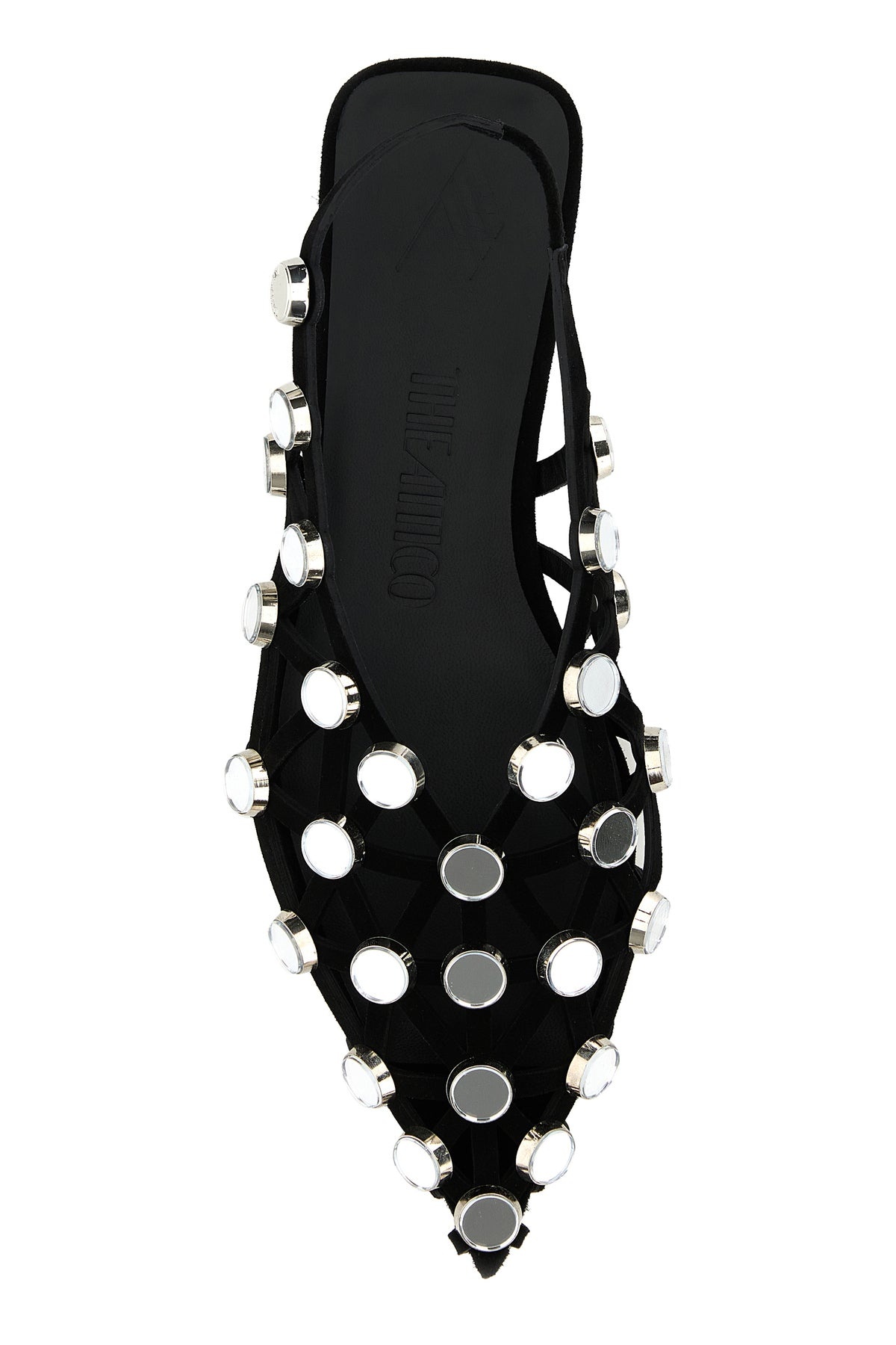 Black suede Grid ballerinas - 4