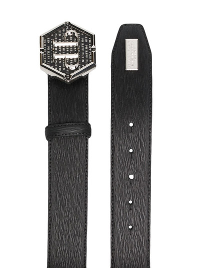 PHILIPP PLEIN hexagon-buckle leather belt outlook