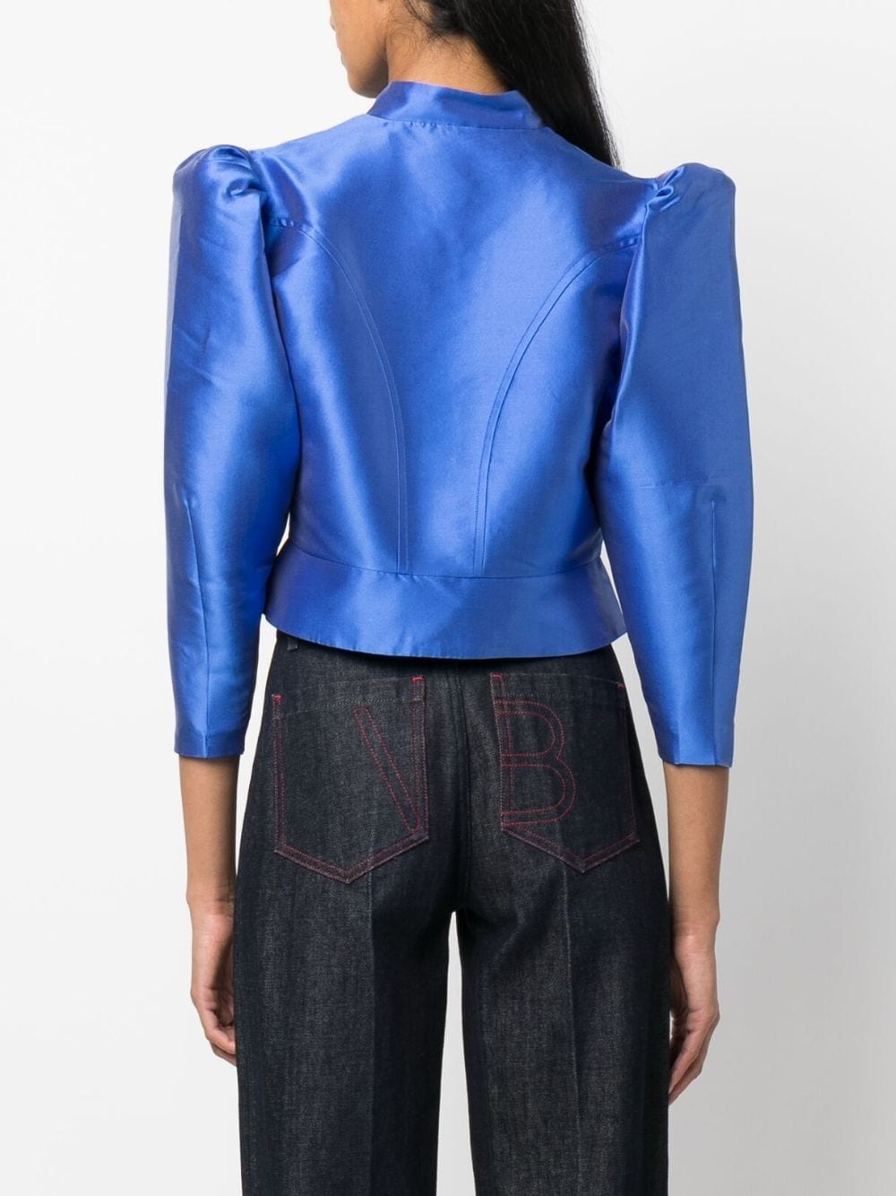 Amoako satin-finish cropped jacket - 4