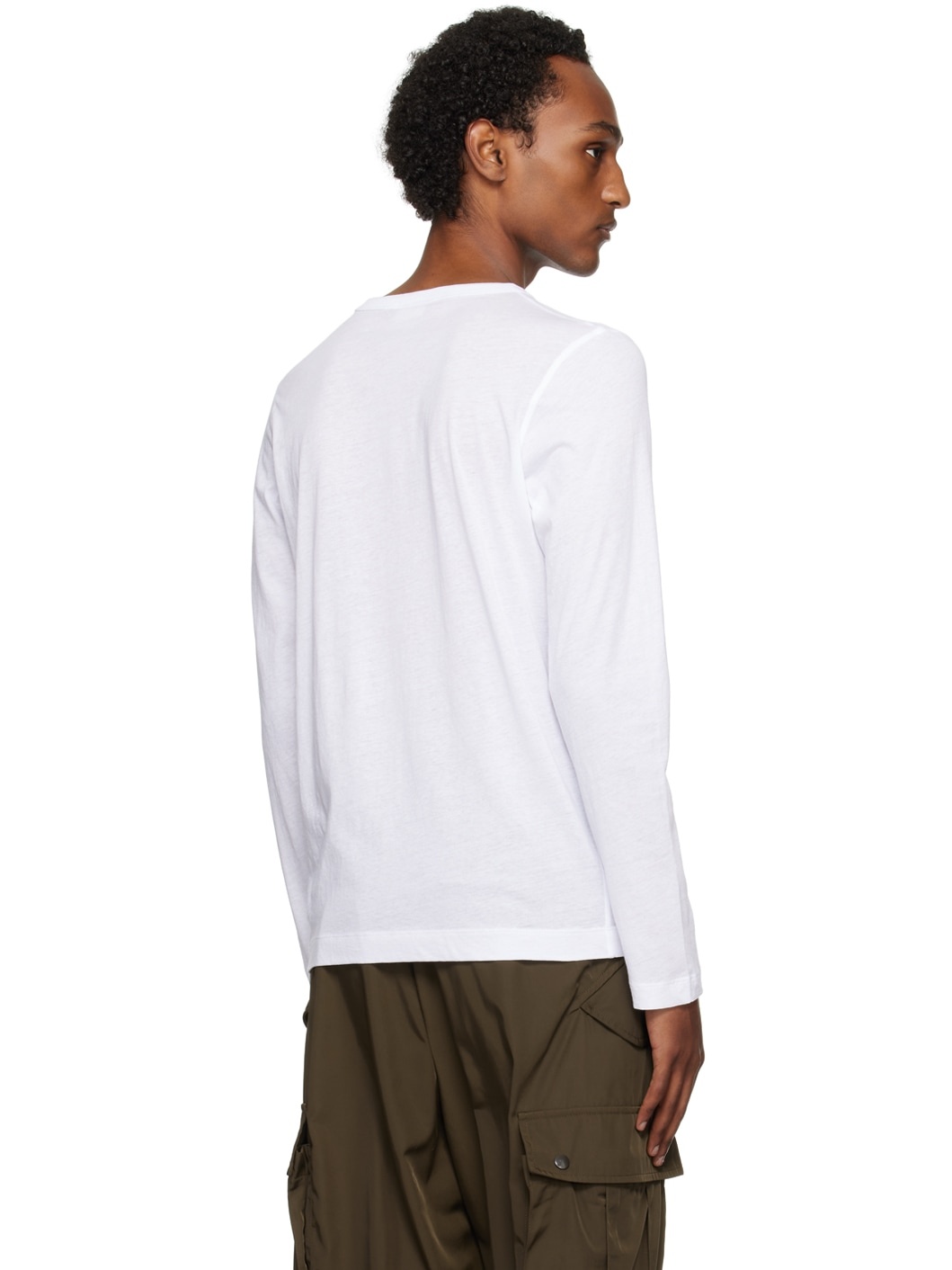 White Crewneck Long Sleeve T-Shirt - 3