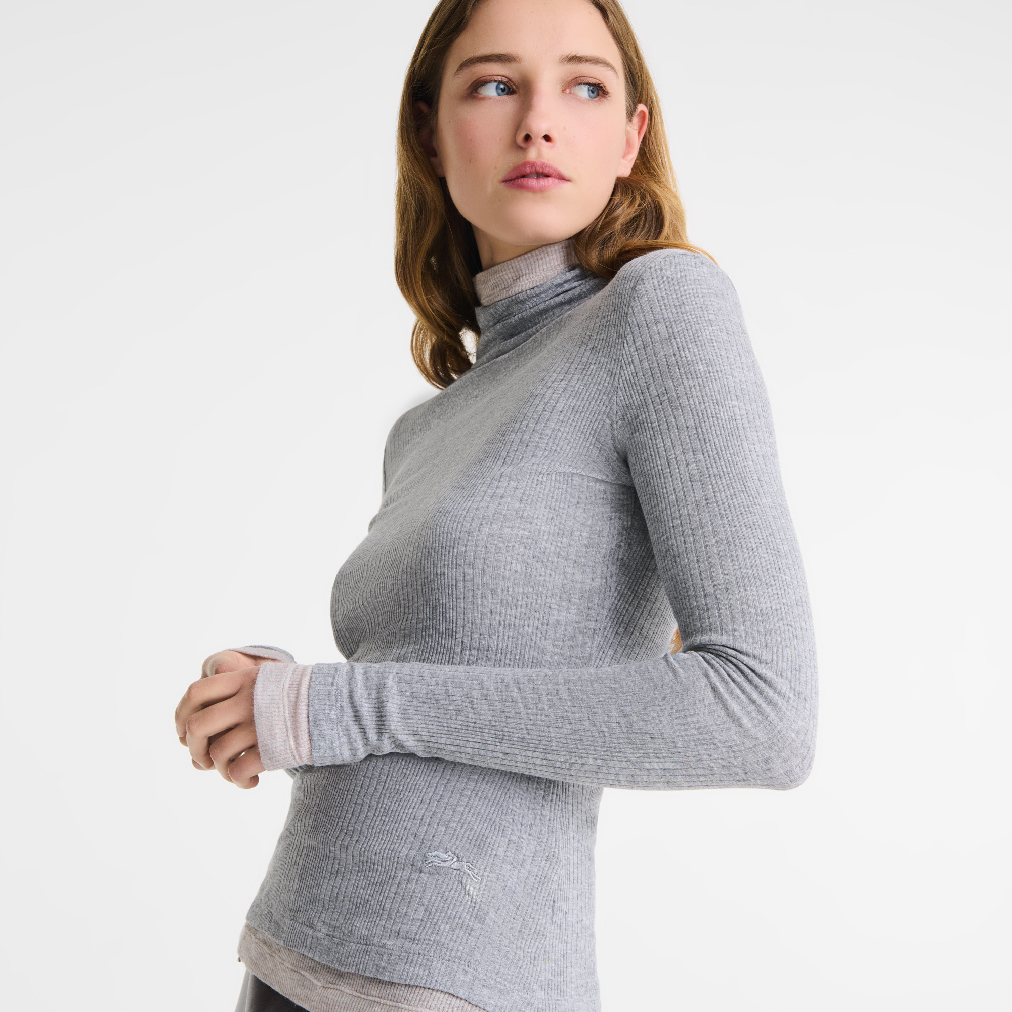 Thin turtleneck sweater Grey - Jersey - 5