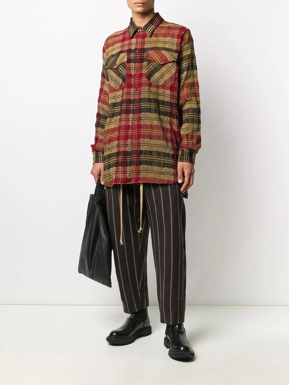 oversized check shirt - 2