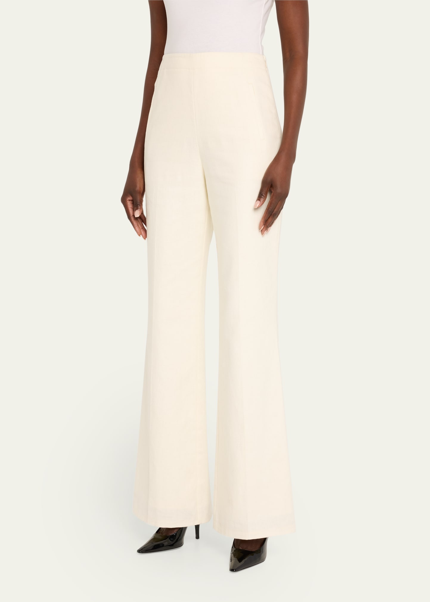 Wide-Leg Linen Trousers - 4