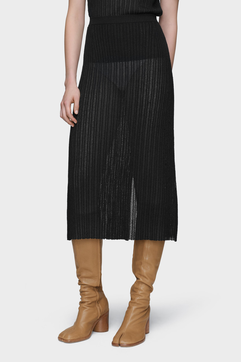 Maison Margiela Ribbed knit midi skirt outlook