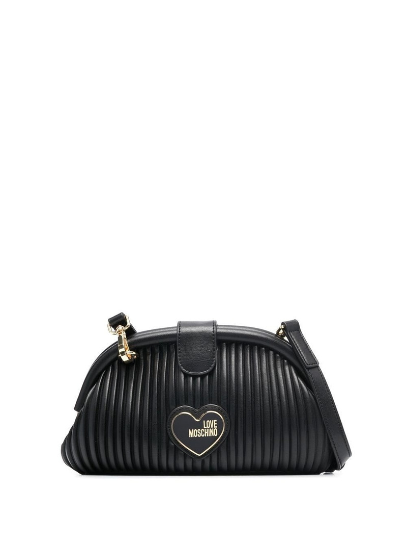 logo-plaque faux-leather crossbody bag 1
