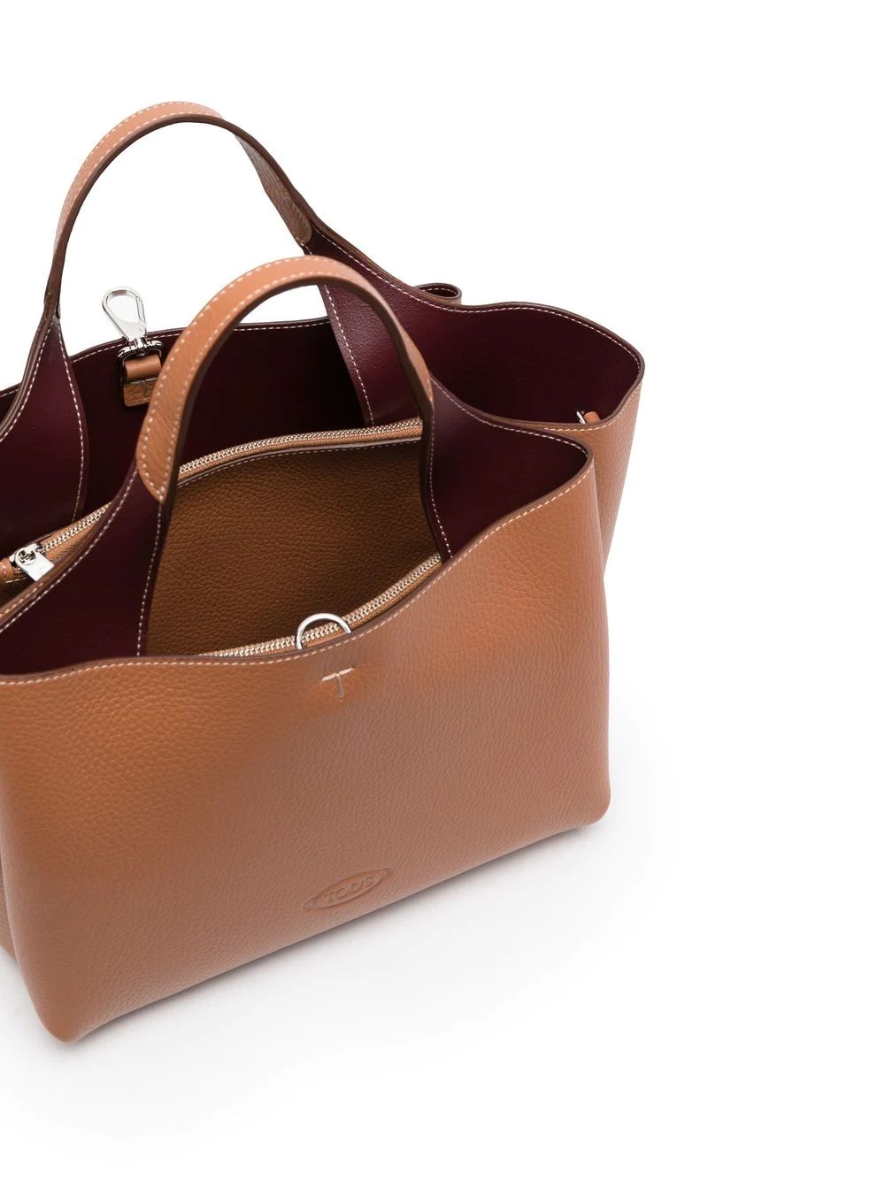 logo-charm leather tote bag - 6