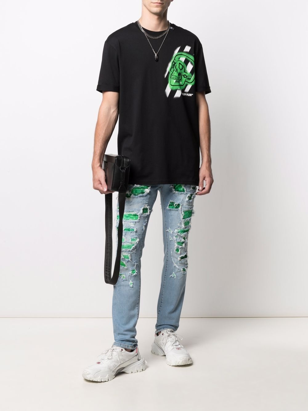 ripped-effect slim-fit jeans - 2