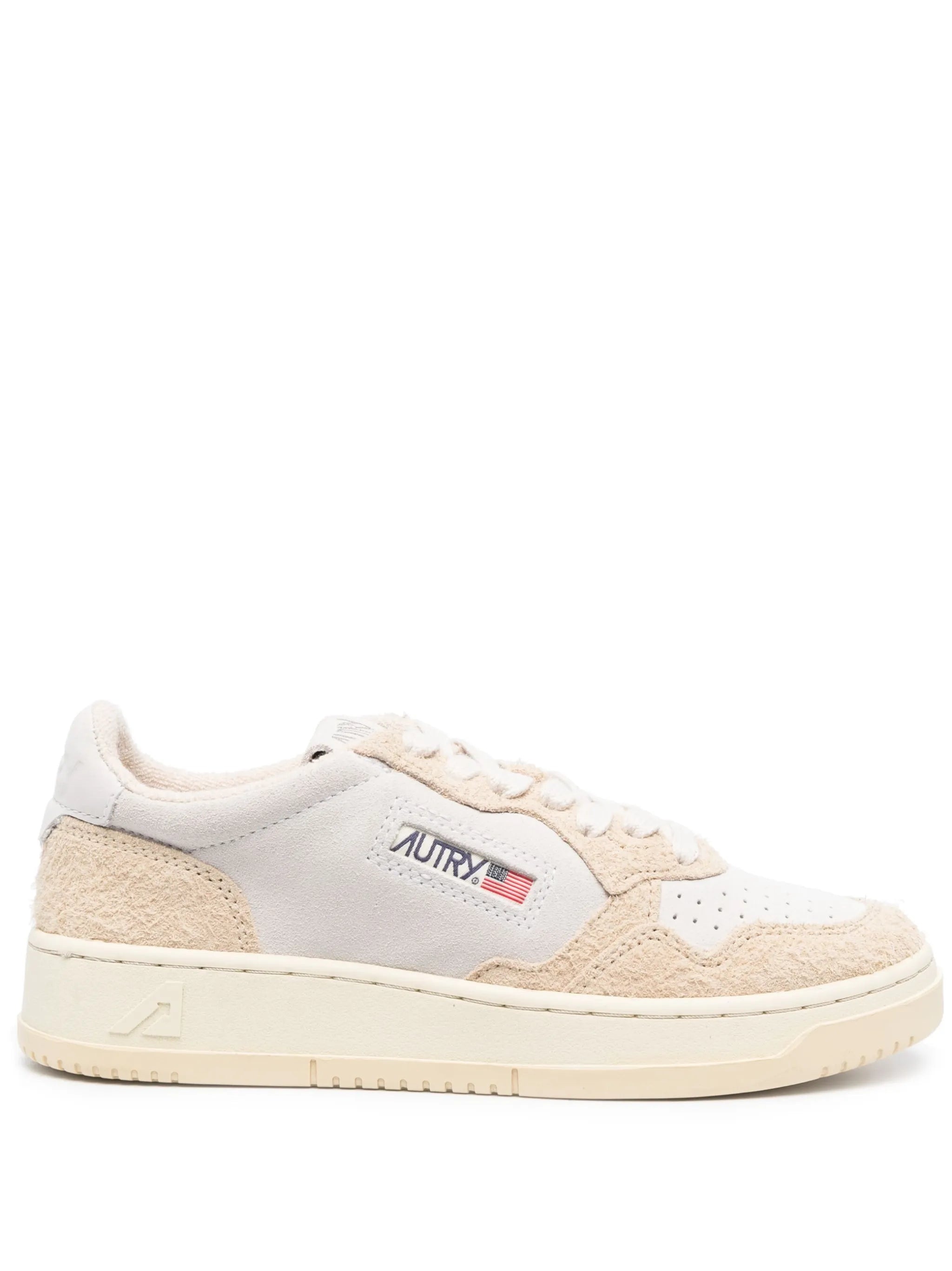 Logo-patch Panelled Leather Sneakers - 1