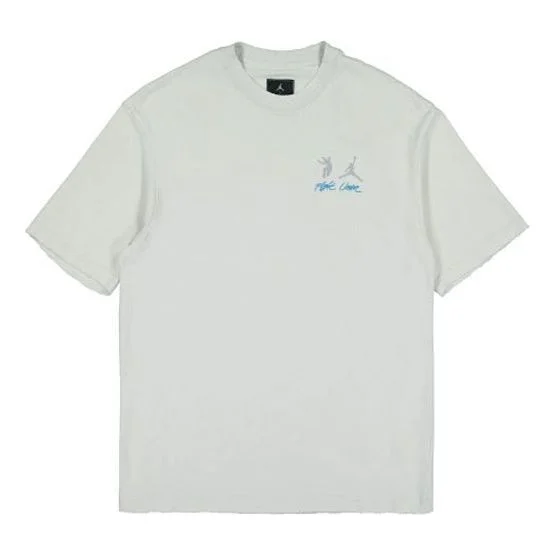Air Jordan x Union Crossover Solid Color Breathable Logo Round Neck Short Sleeve US Edition Gray DM2 - 1