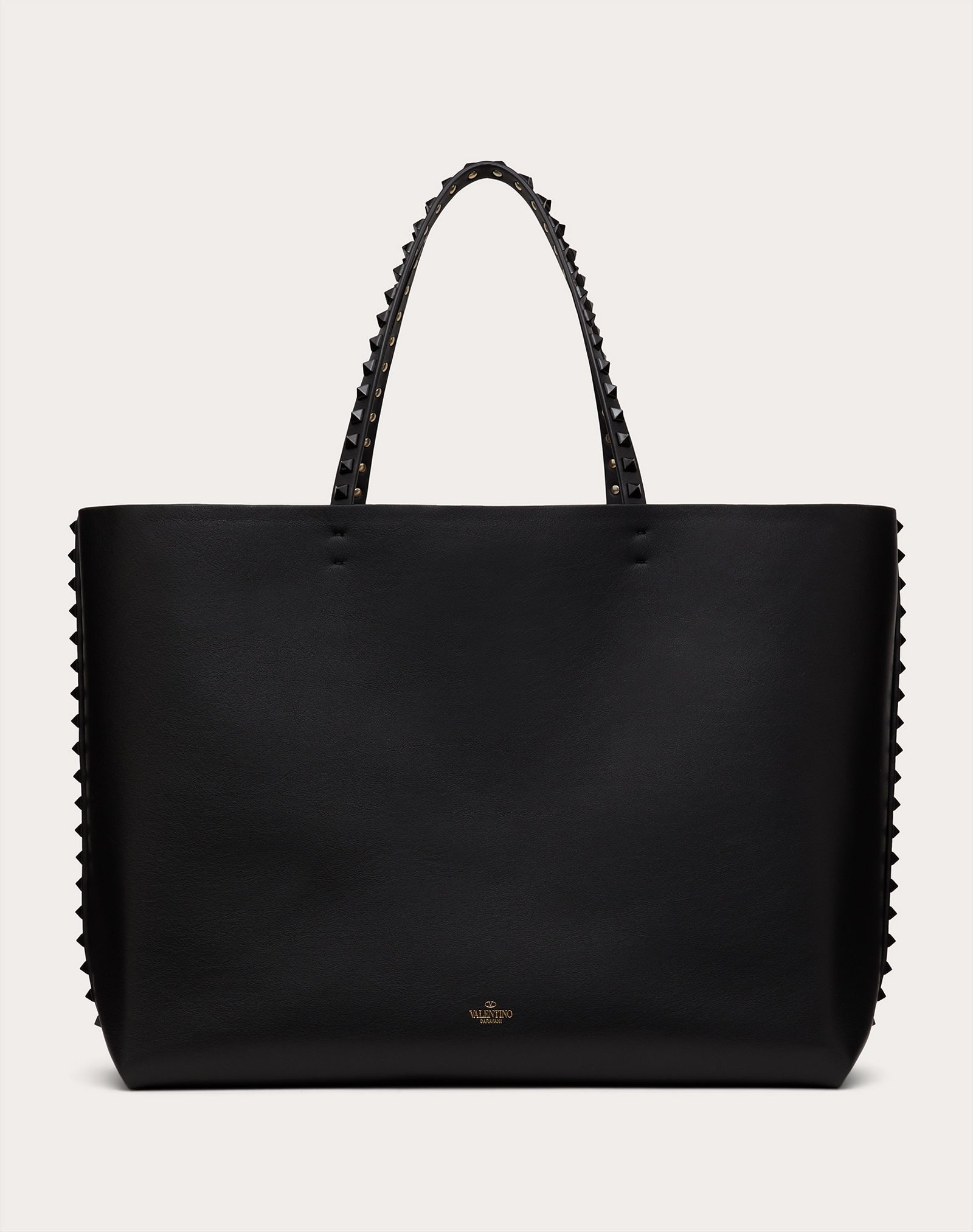 Rockstud Suede Calfskin and Full-Grain Calfskin Tote Bag - 3