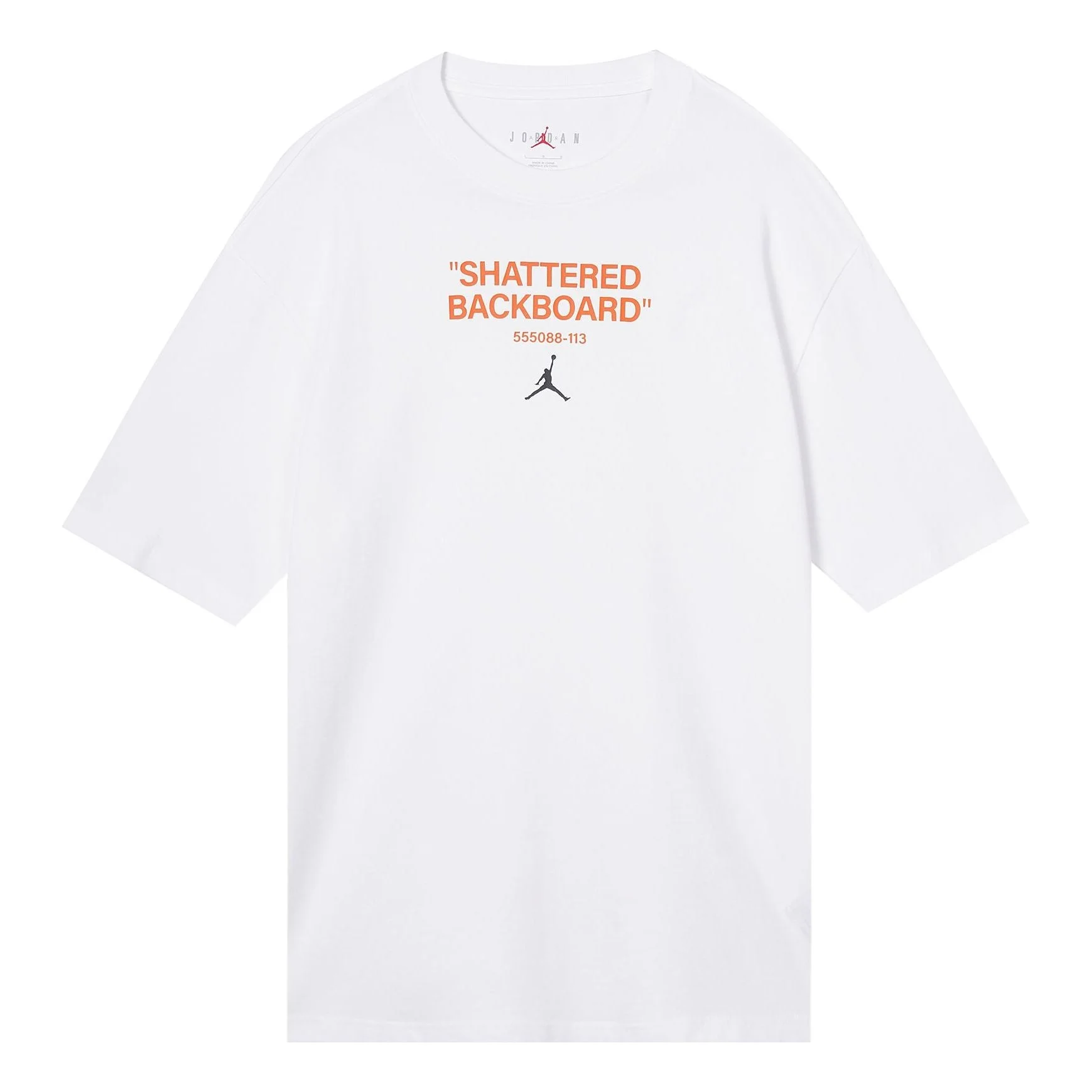 Men's Air Jordan Alphabet Pattern Round Neck Short Sleeve White T-Shirt DV9727-100 - 1