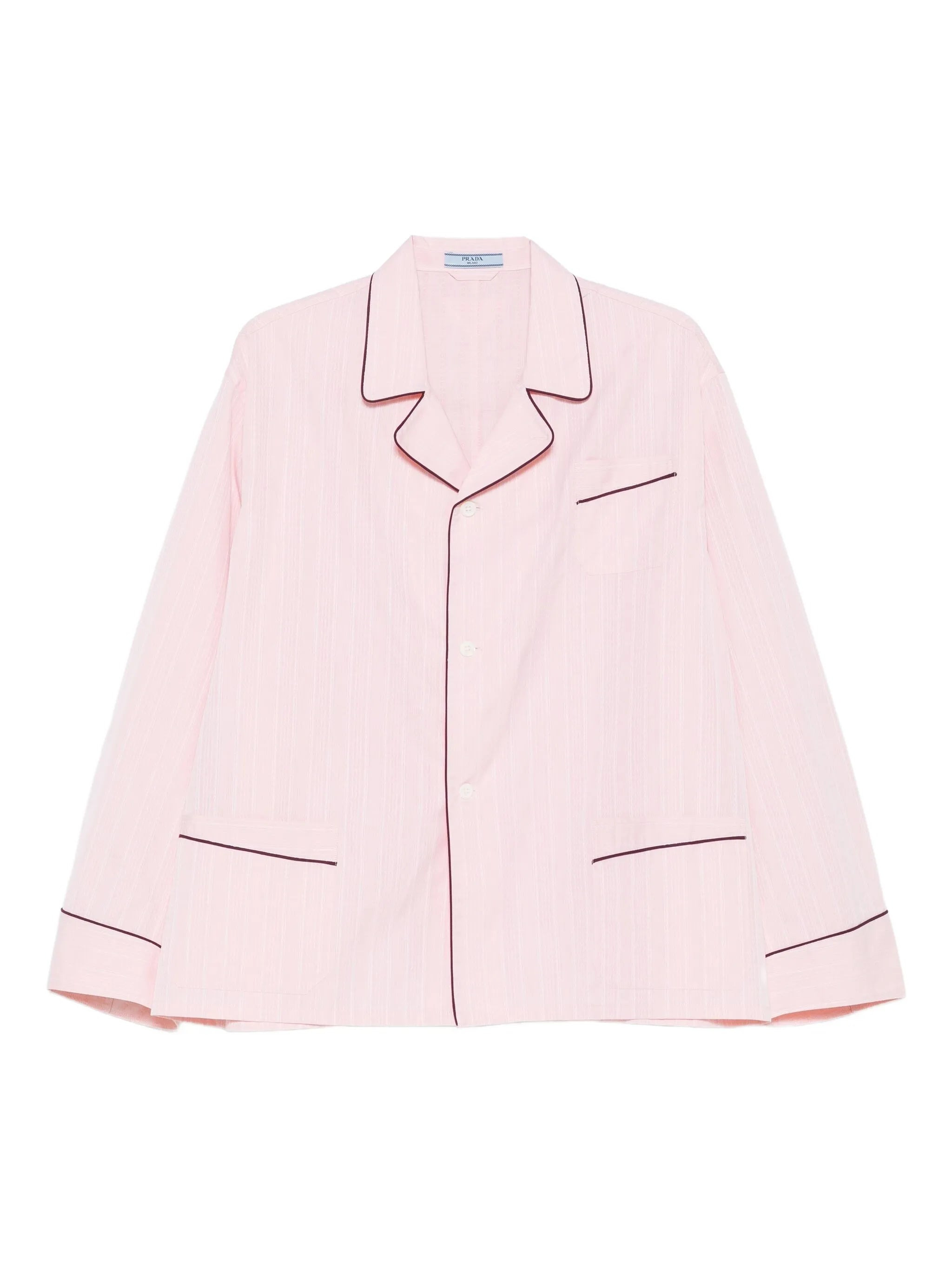 striped contrast-trim shirt - 1