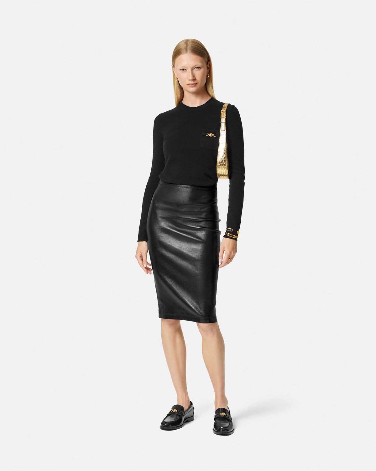 Leather Midi Skirt - 2