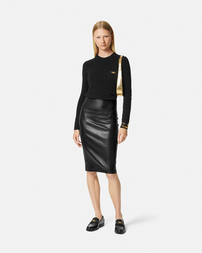 VERSACE Leather Midi Skirt outlook