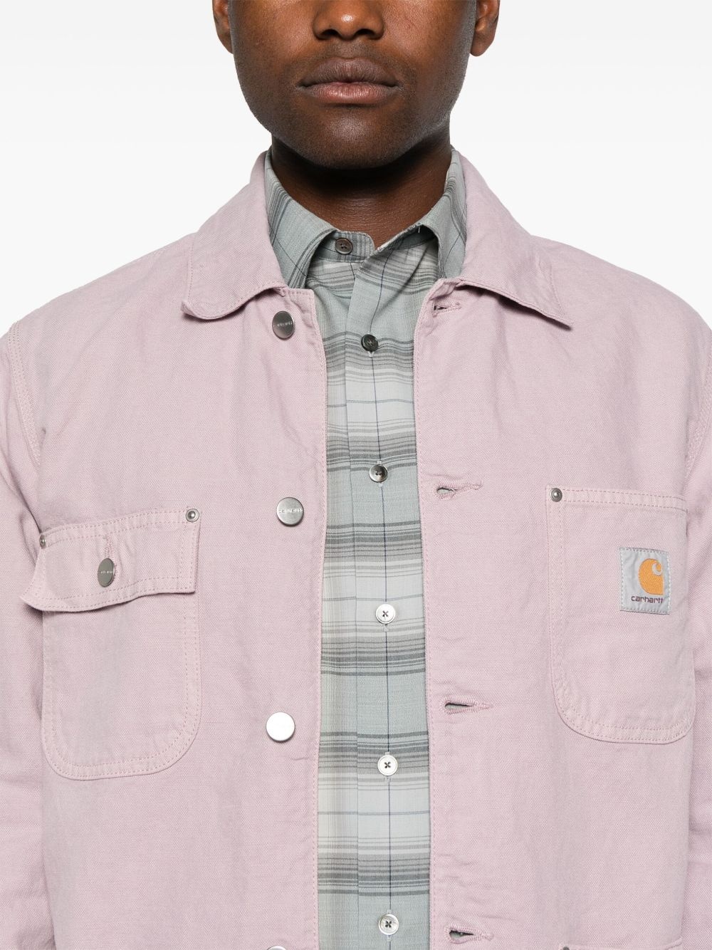 logo-patch denim jacket - 5