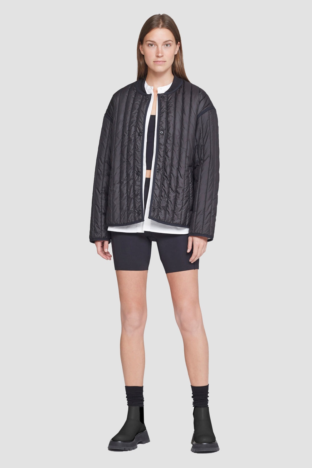 Quilted Single-Breasted Jacket - 1