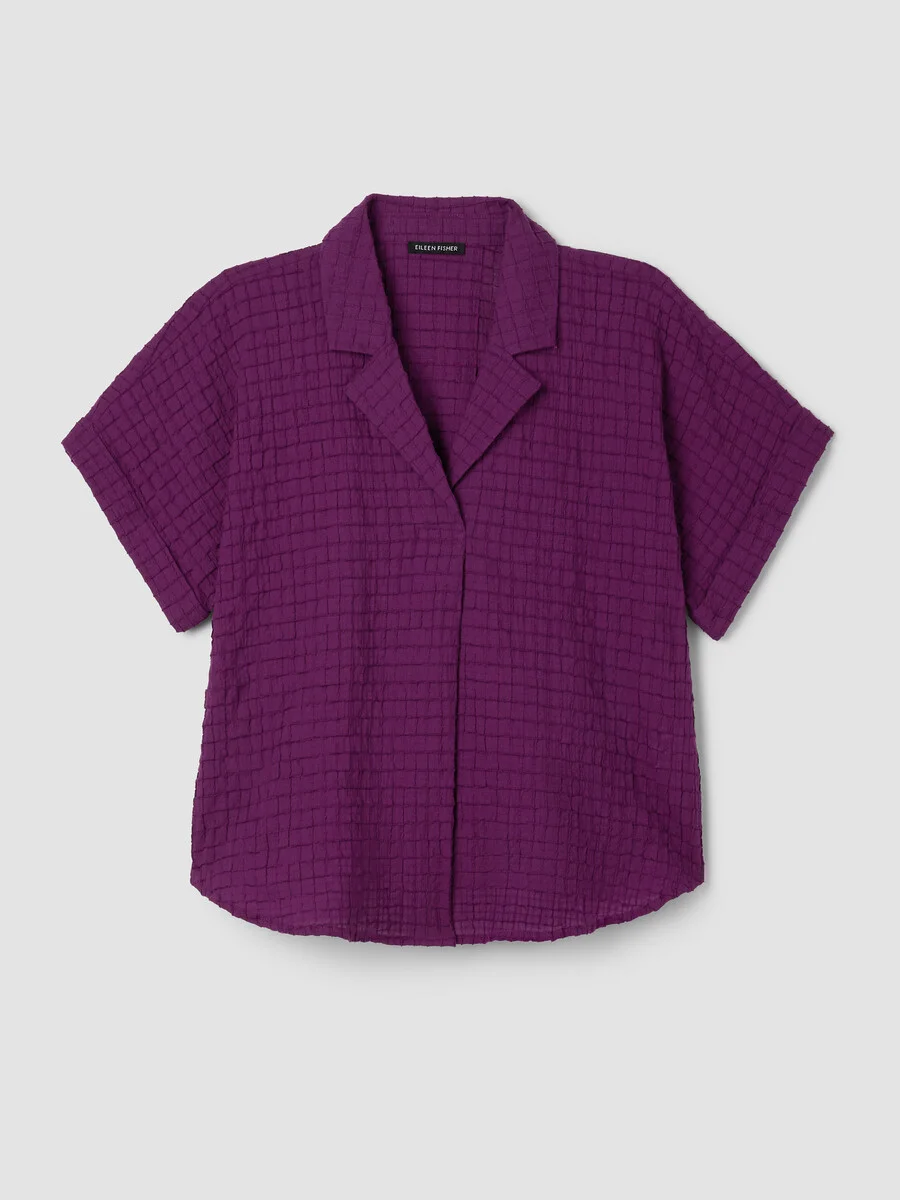 Organic Cotton Voile Box Notch Collar Shirt - 1