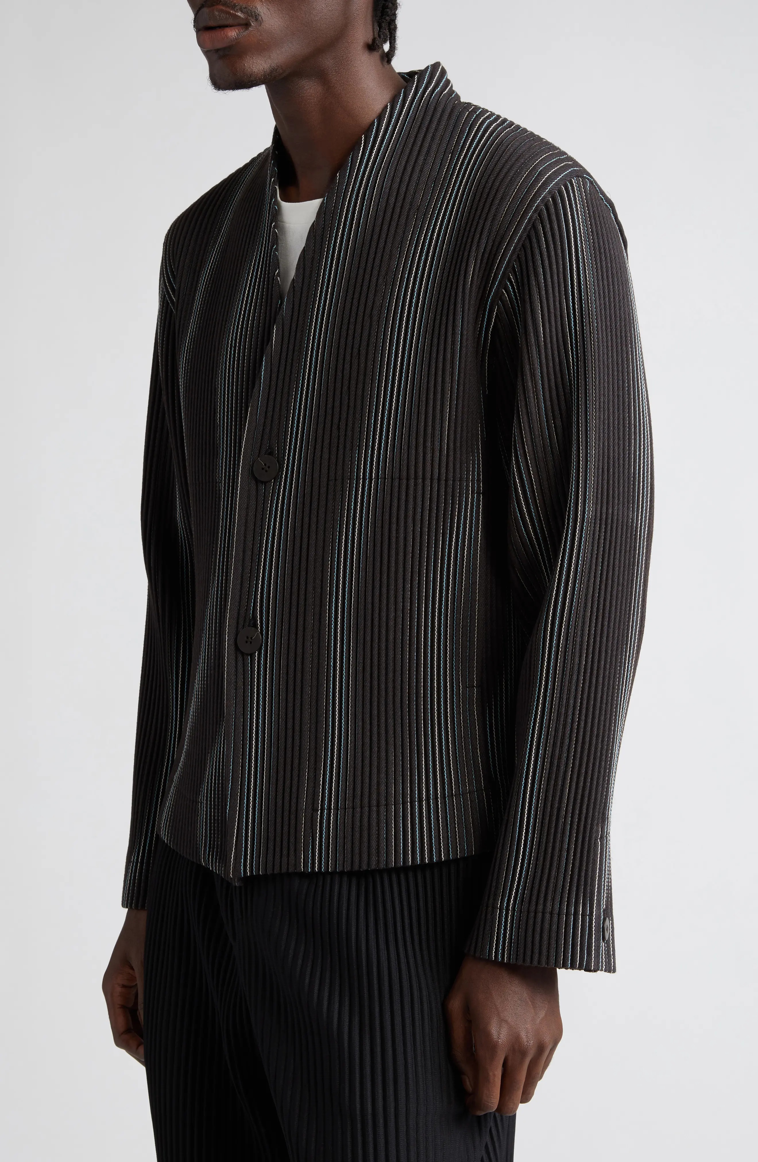 Pleated Tweed Jacket - 4