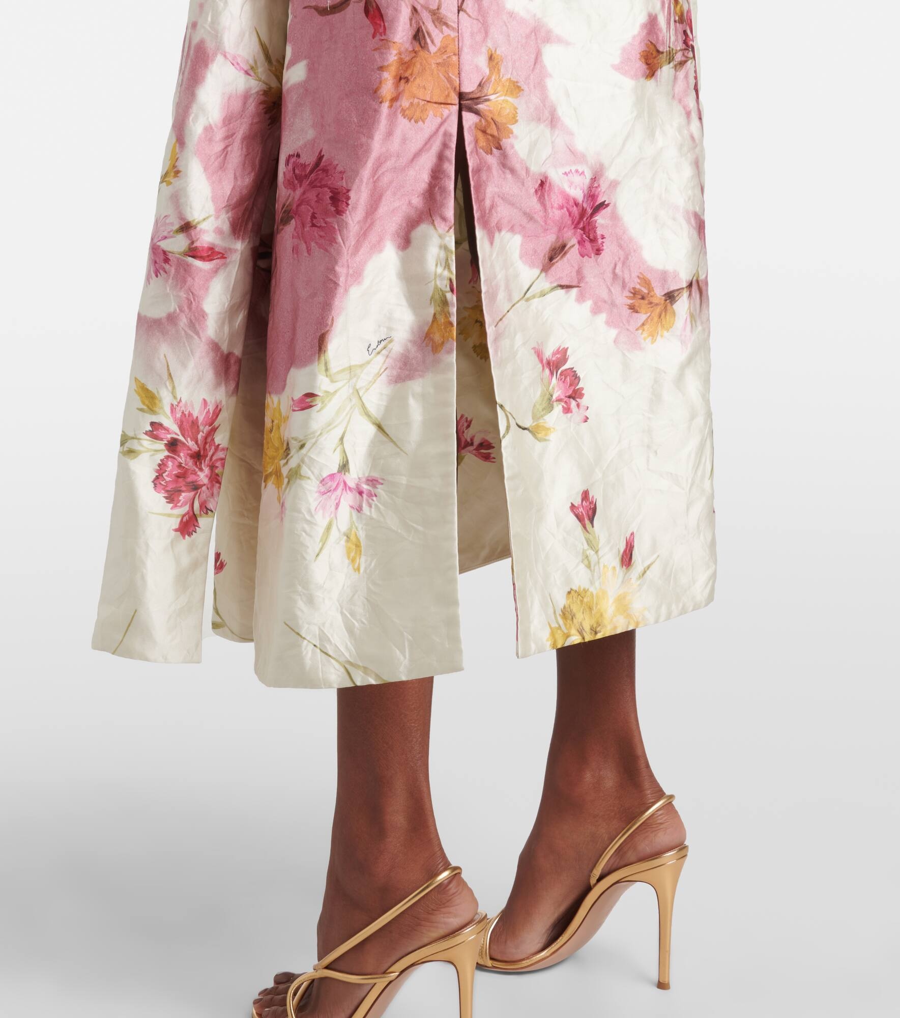 Floral gathered midi dress - 6