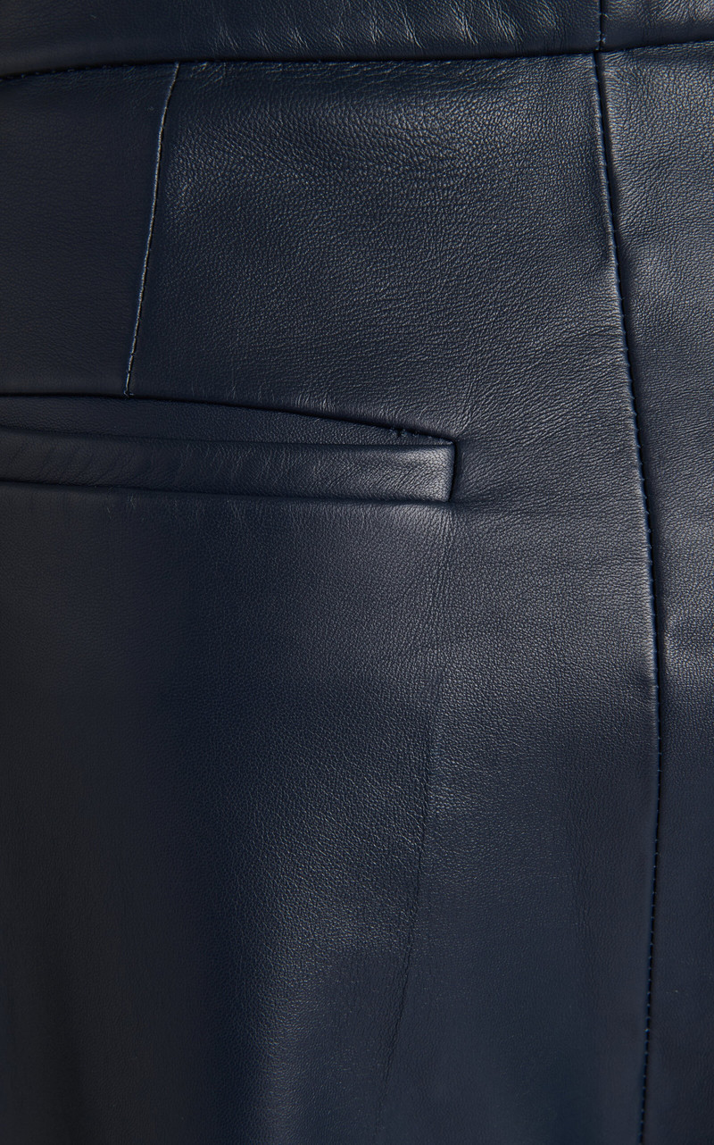 Lamb Leather High-Waisted Flared Pants black 4