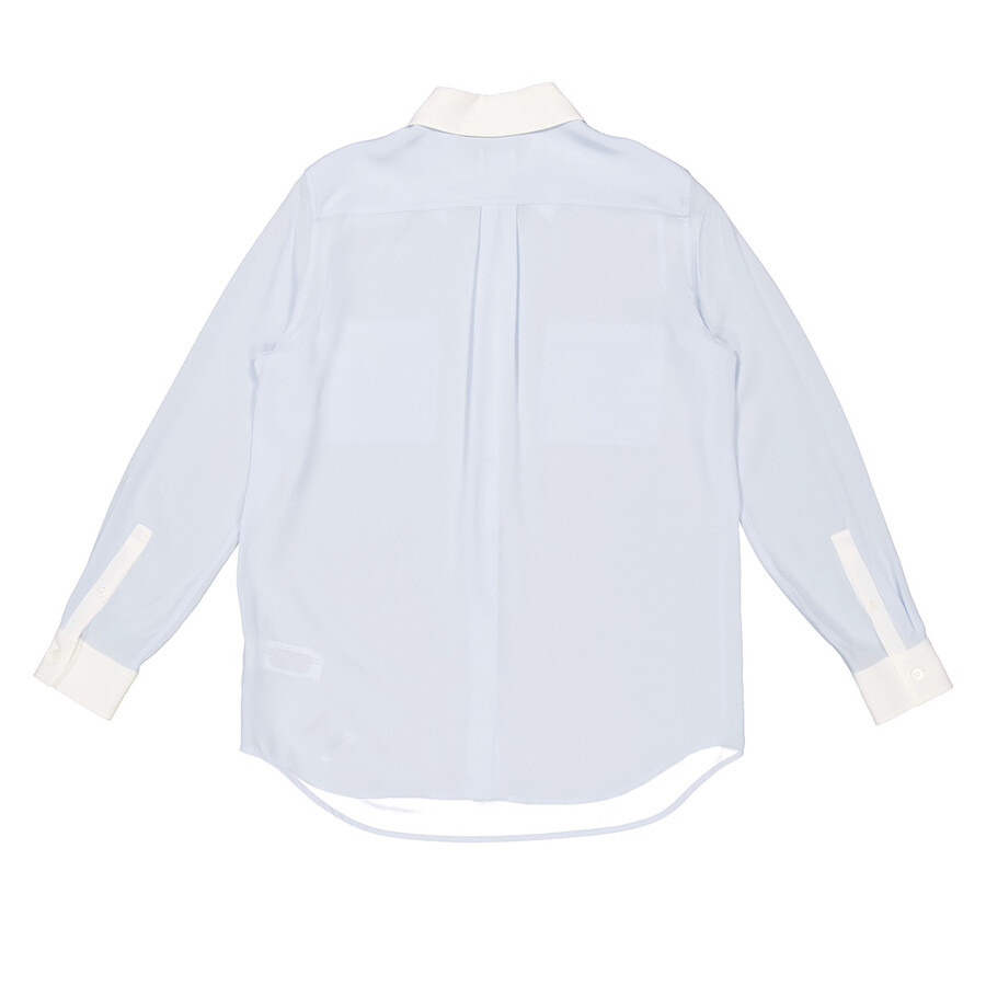 Burberry Anette Contrast Trim Silk Shirt - 6