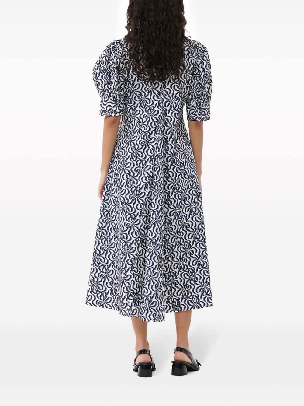 graphic-print organic-cotton midi dress - 4