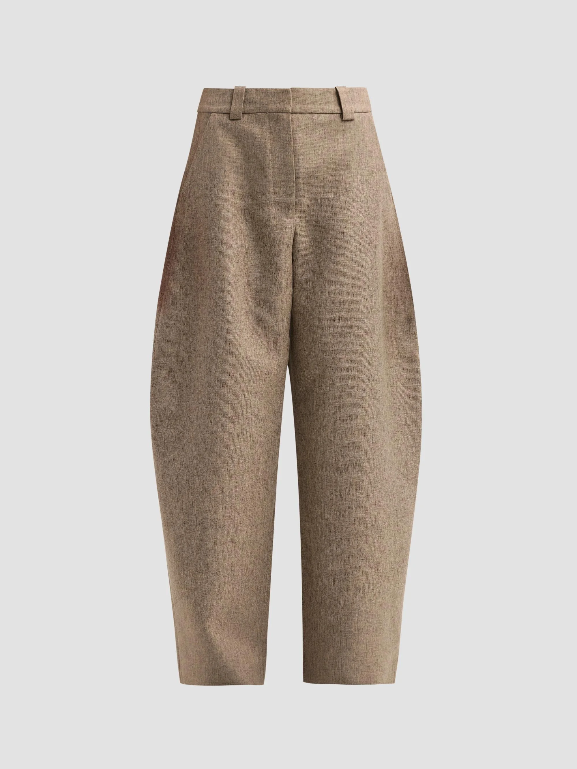 Women's Vienna Barrel-Leg Pants - Melange Taupe - 1