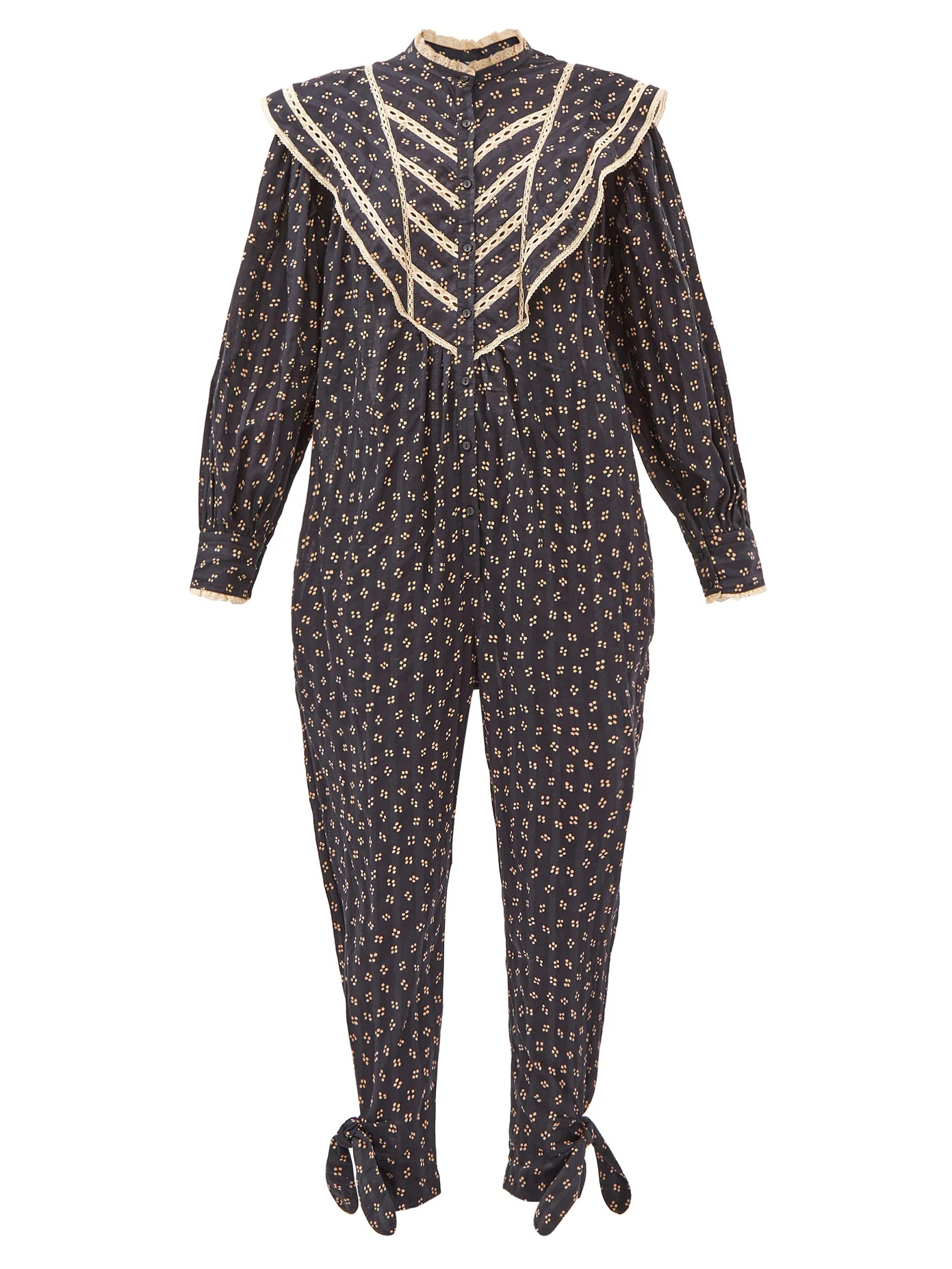 Realia floral-dot cotton-voile jumpsuit - 1