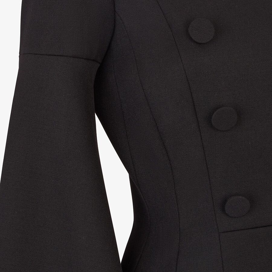 Black silk and wool jacket - 3
