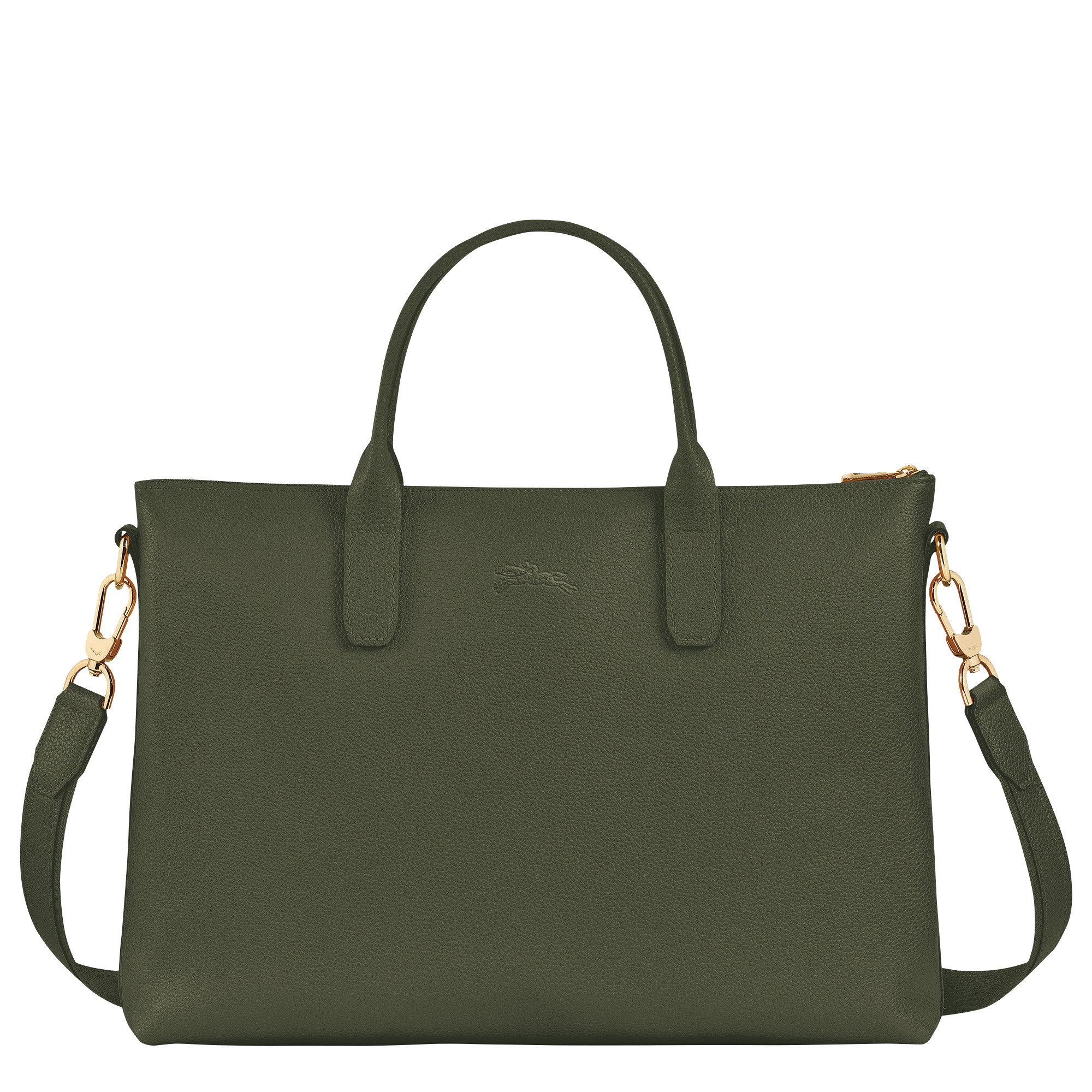 Le Foulonné S Briefcase Khaki - Leather - 4