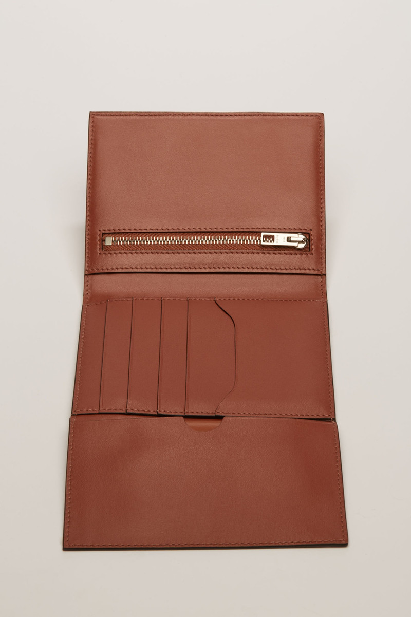 Acne Studios Trifold zip wallet almond brown outlook