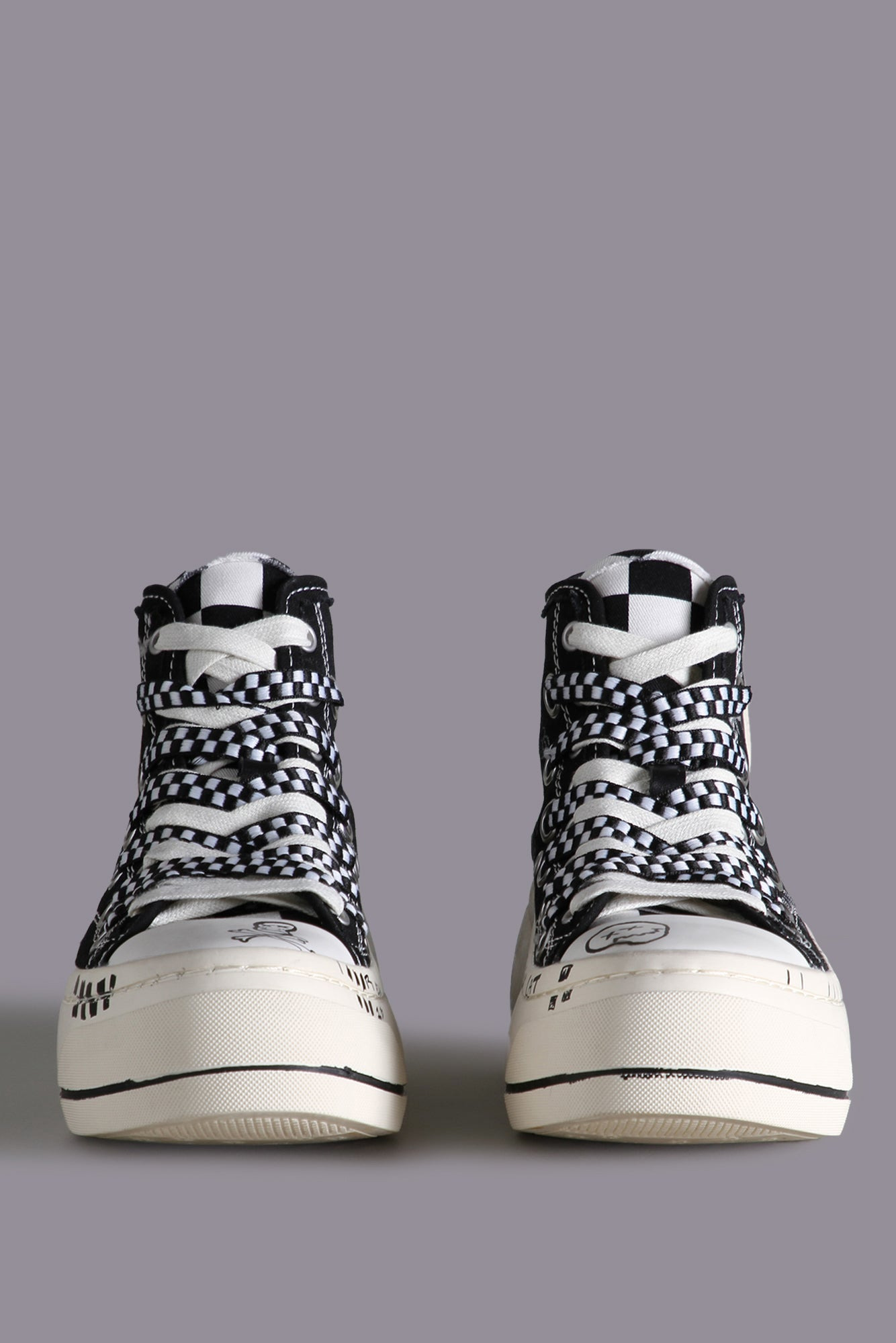 Kurt High Top Sneaker - Black Graffiti | R13 Denim Official Site - 2