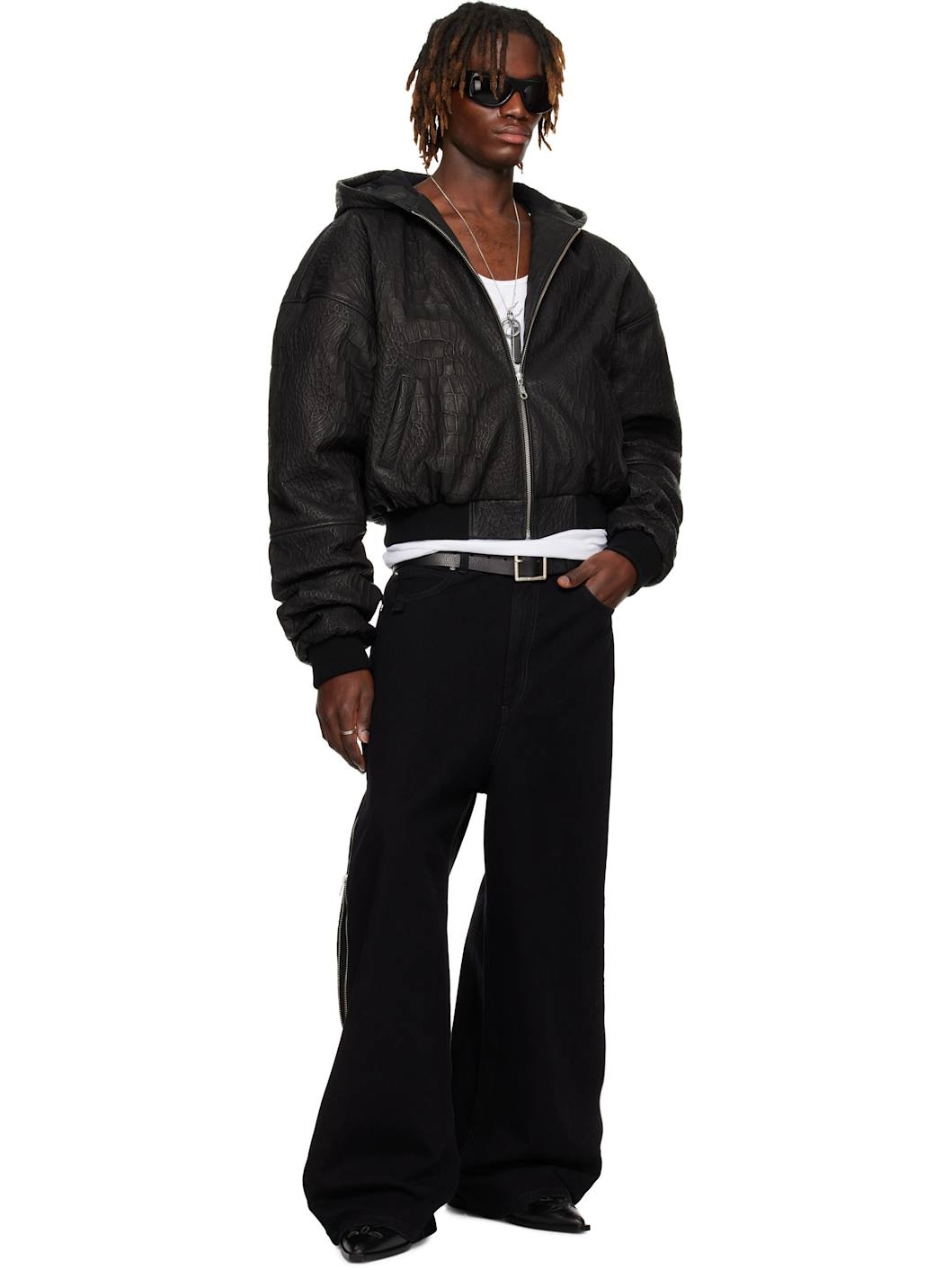 Black Side Zip Jeans - 5