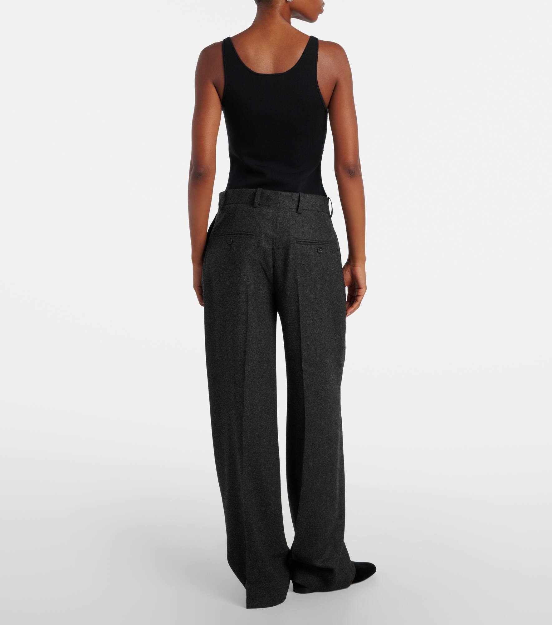 High-rise flannel wide-leg pants - 3