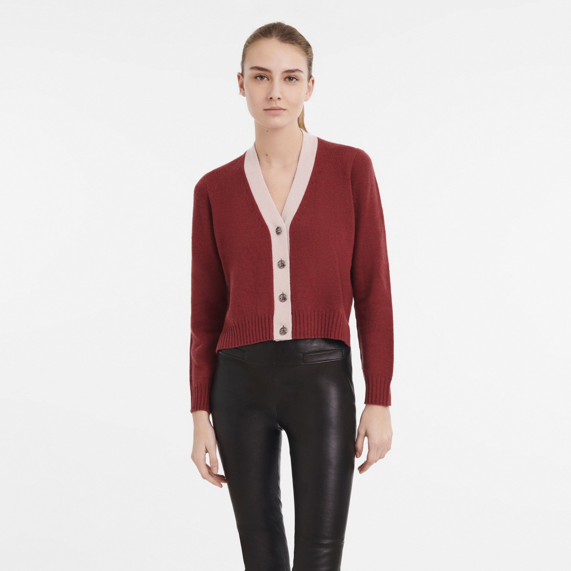 Fall-Winter 2023 Collection Cardigan Mahogany/Powder - OTHER - 1
