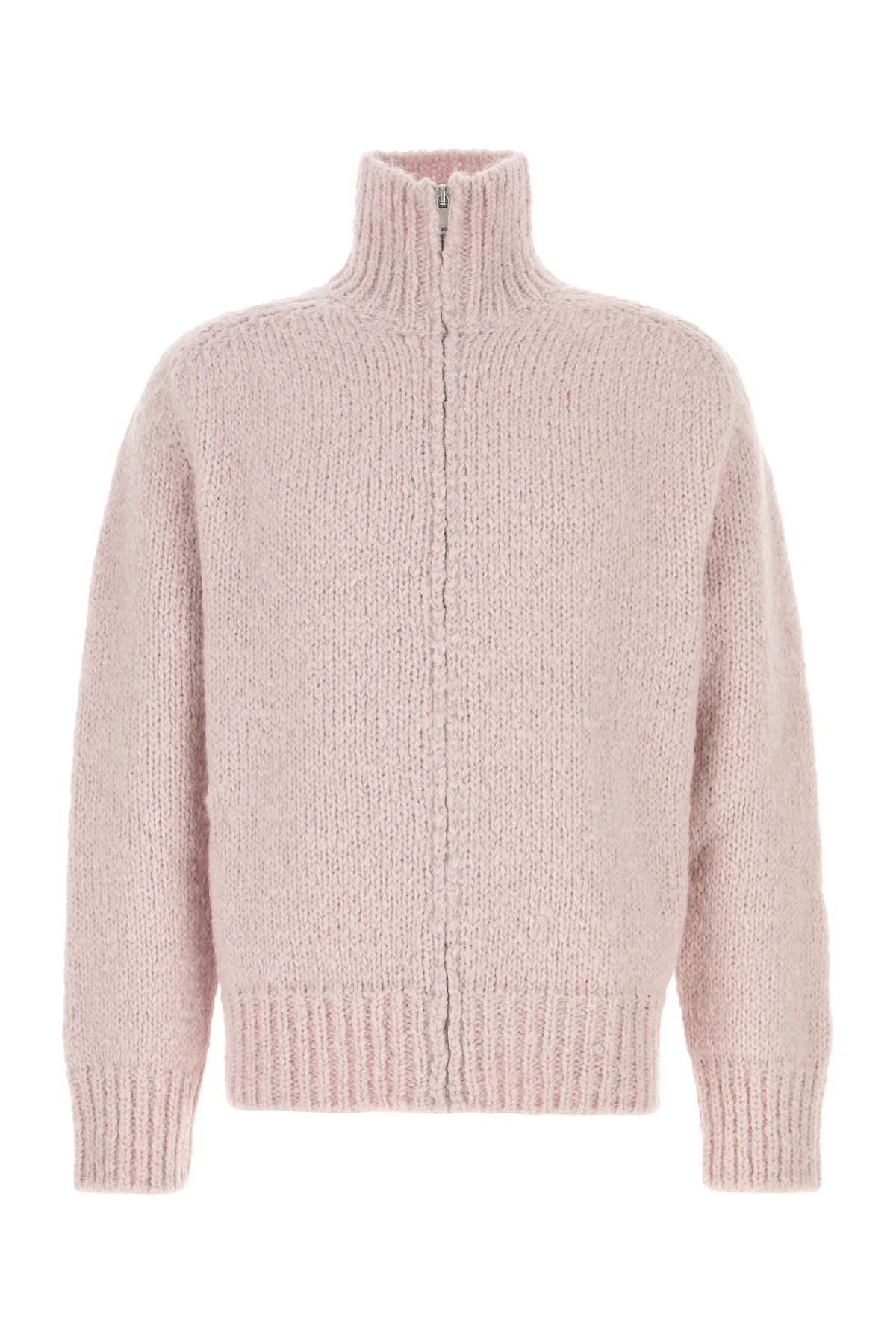 Pastel pink mohair blend cardigan - 1