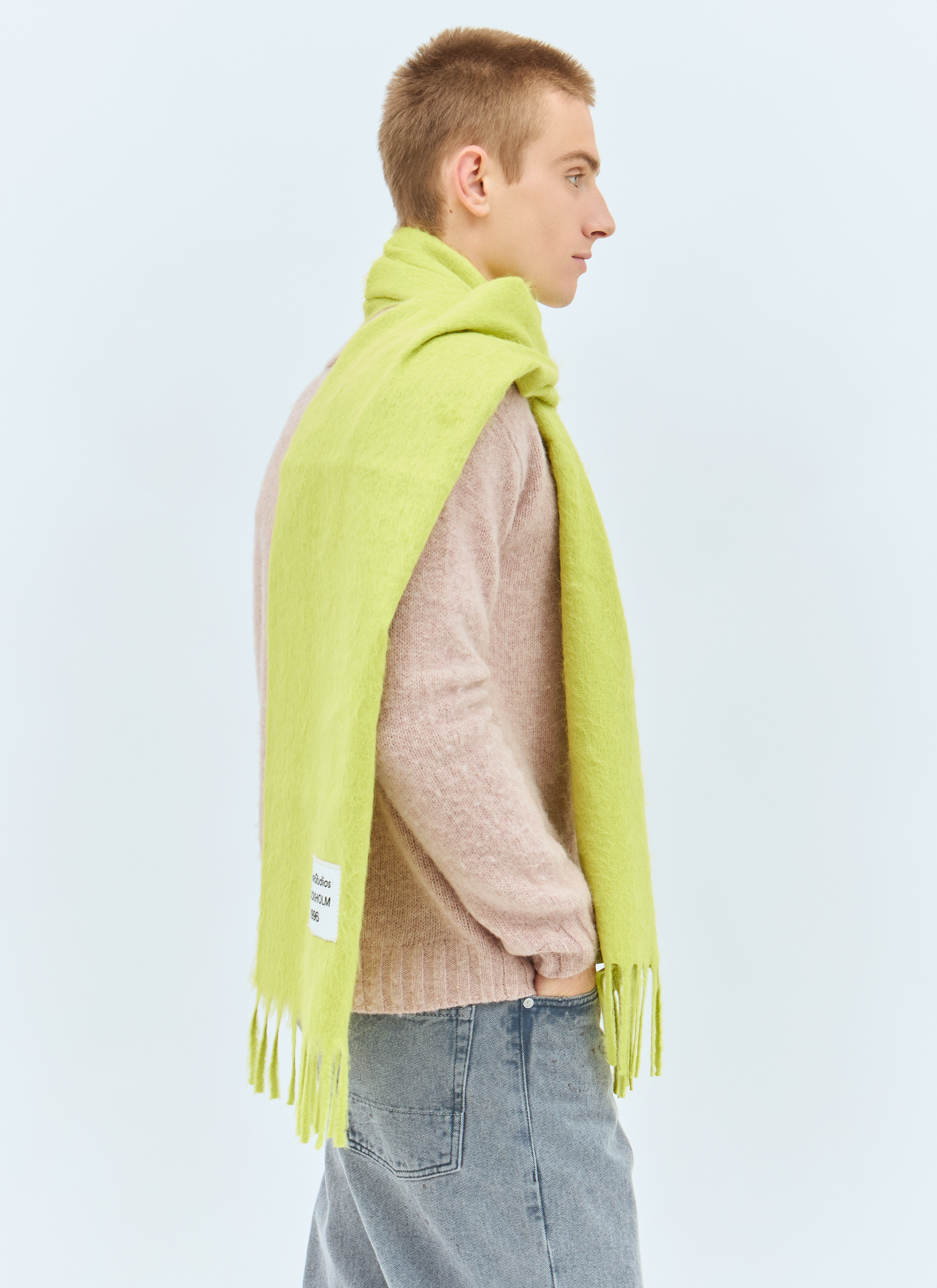 Acne Studios Men Skinny Fringe Alpaca Scarf - 3