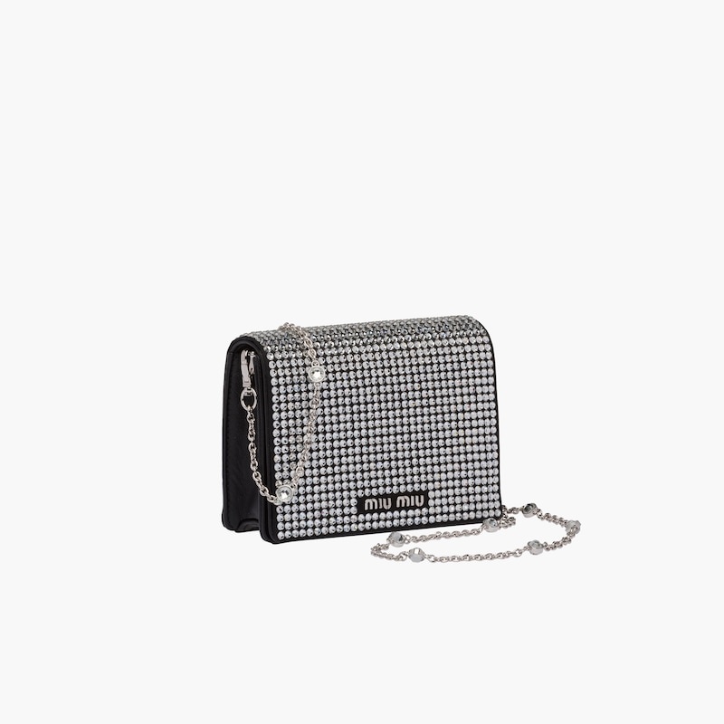 Nappa leather mini-bag with crystals - 5