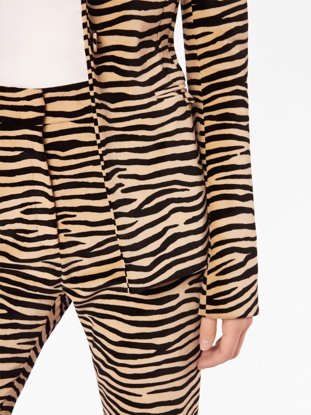 tiger-print stretch-cotton blazer - 5