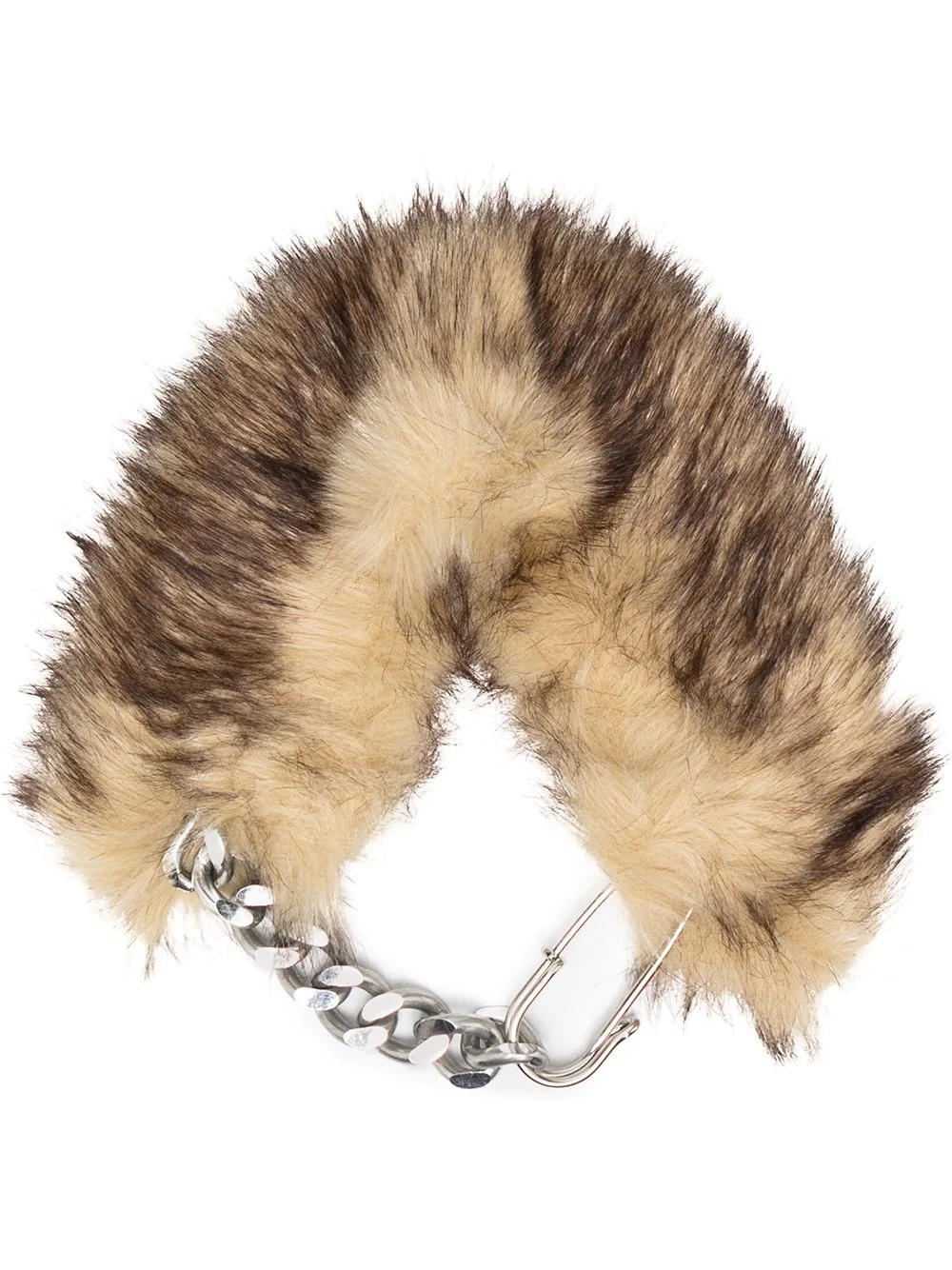 faux-fur chain-link detail collar - 1