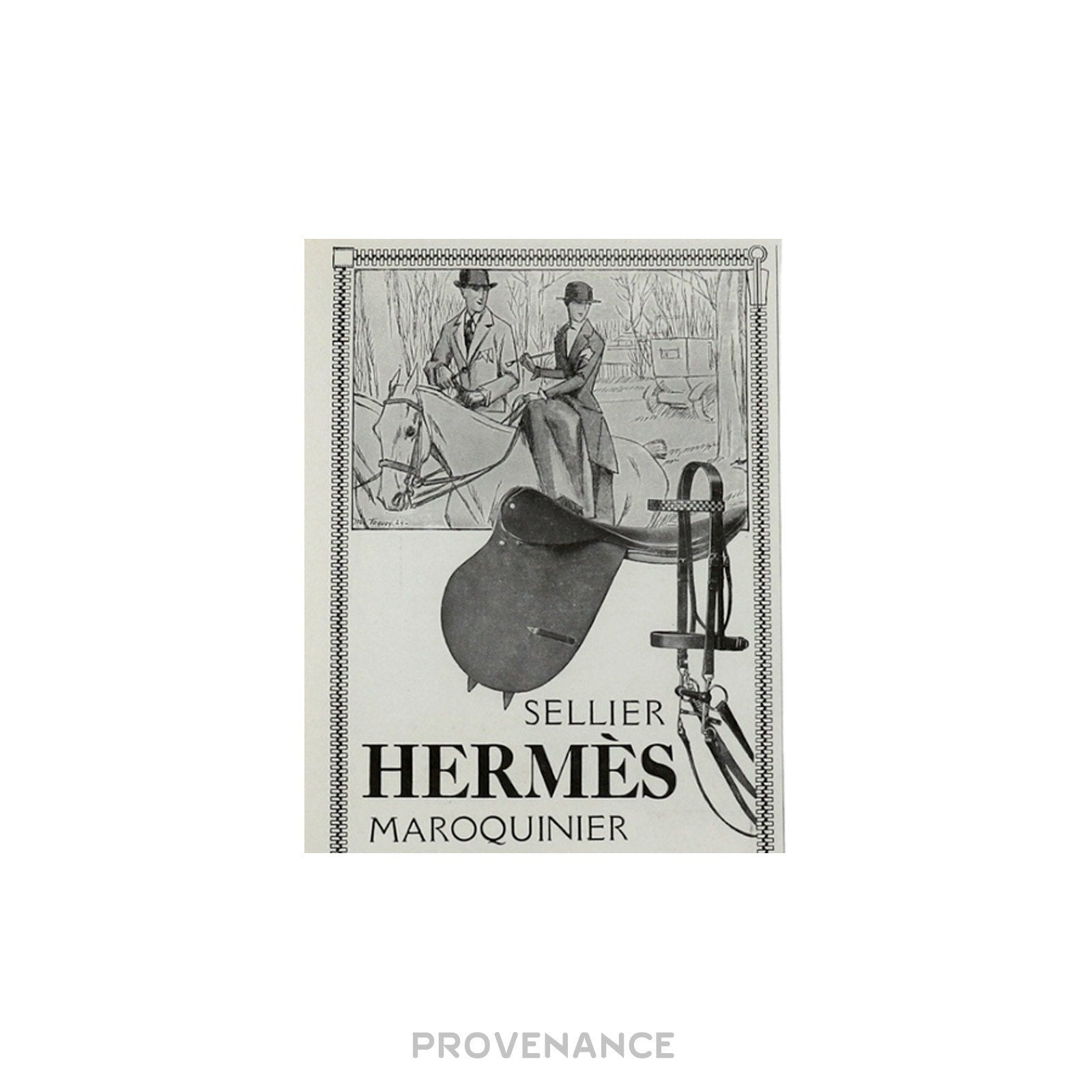 Hermes Antique Vintage Newsprint Ad - SELLIER MAROQUINIER - 5