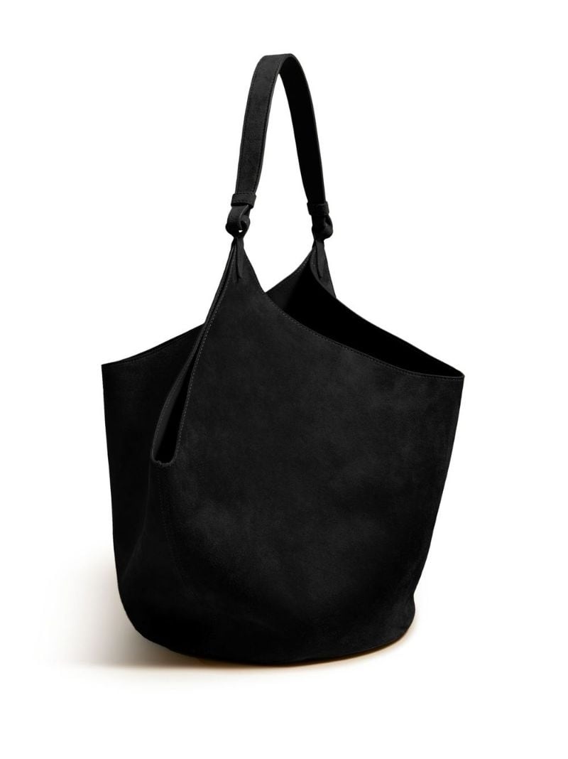 medium Lotus suede tote bag - 4