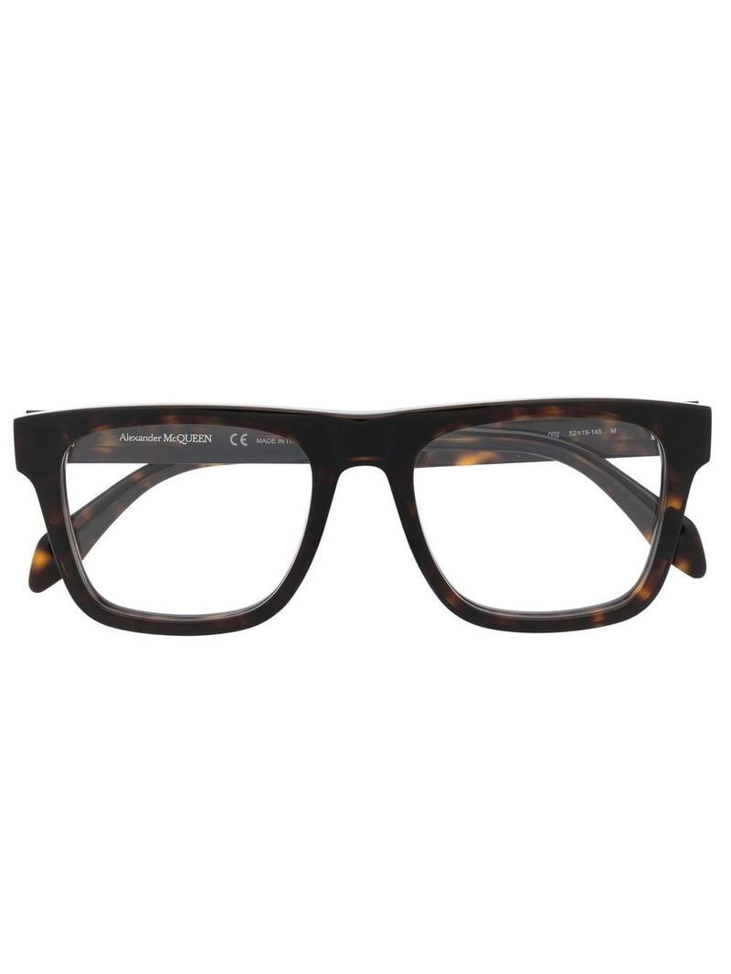 tortoiseshell-effect square-frame glasses 1