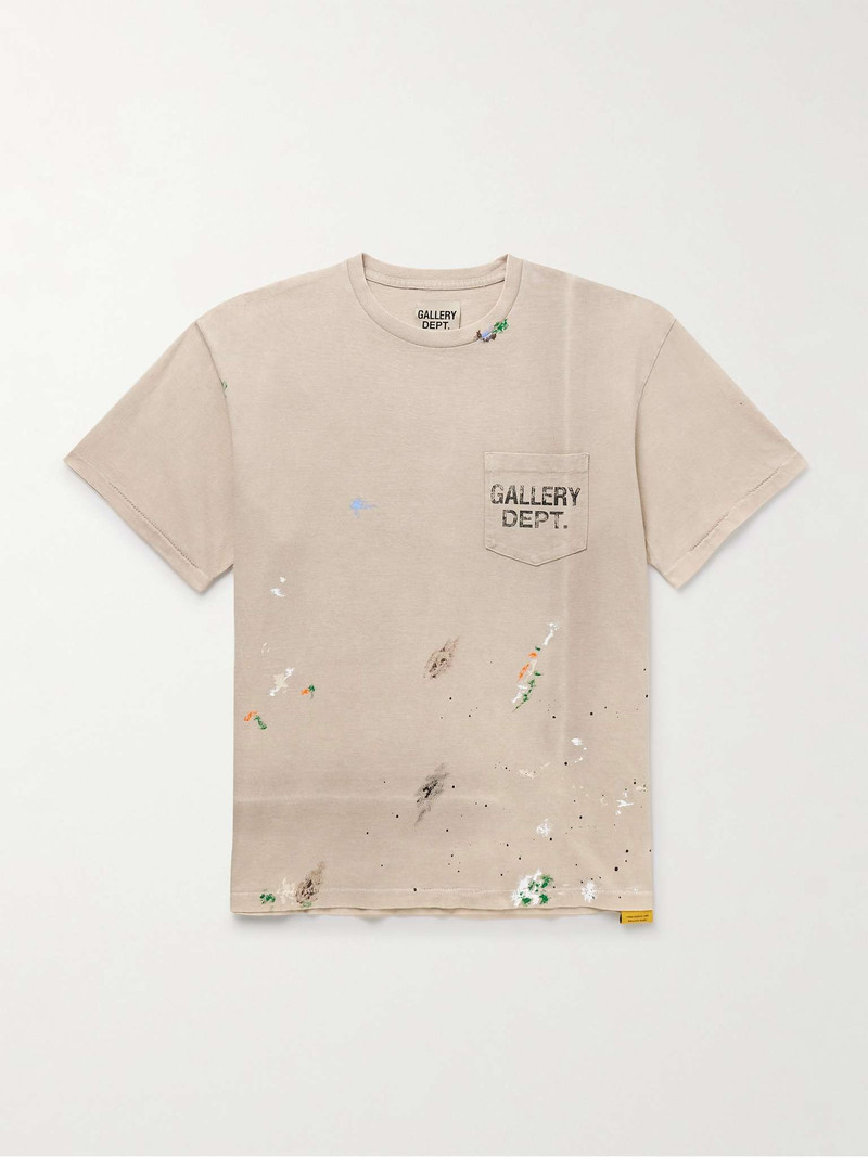Logo-Print Paint-Splattered Cotton-Jersey T-Shirt 1