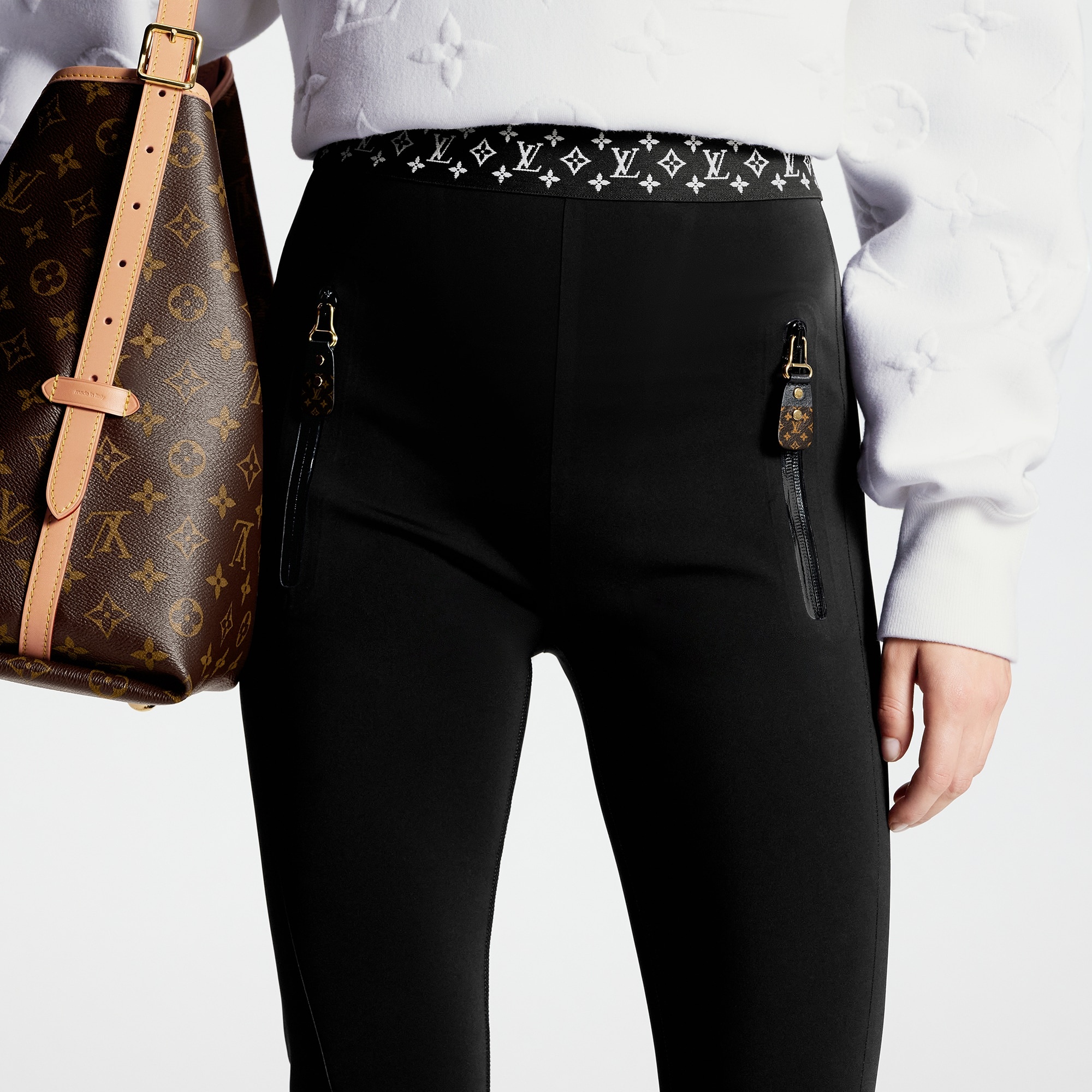 Monogram Accent Capri Leggings - 2